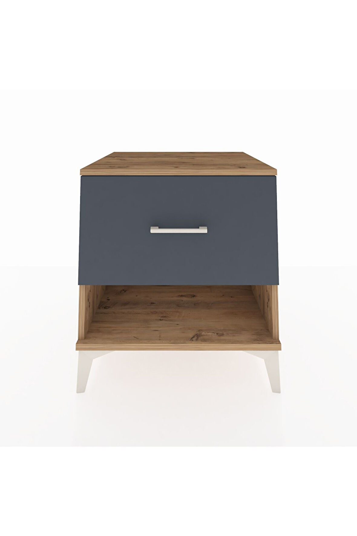 Kronos Komodin Tek Çekmeceli 60x59x64 Çam-Antrasit