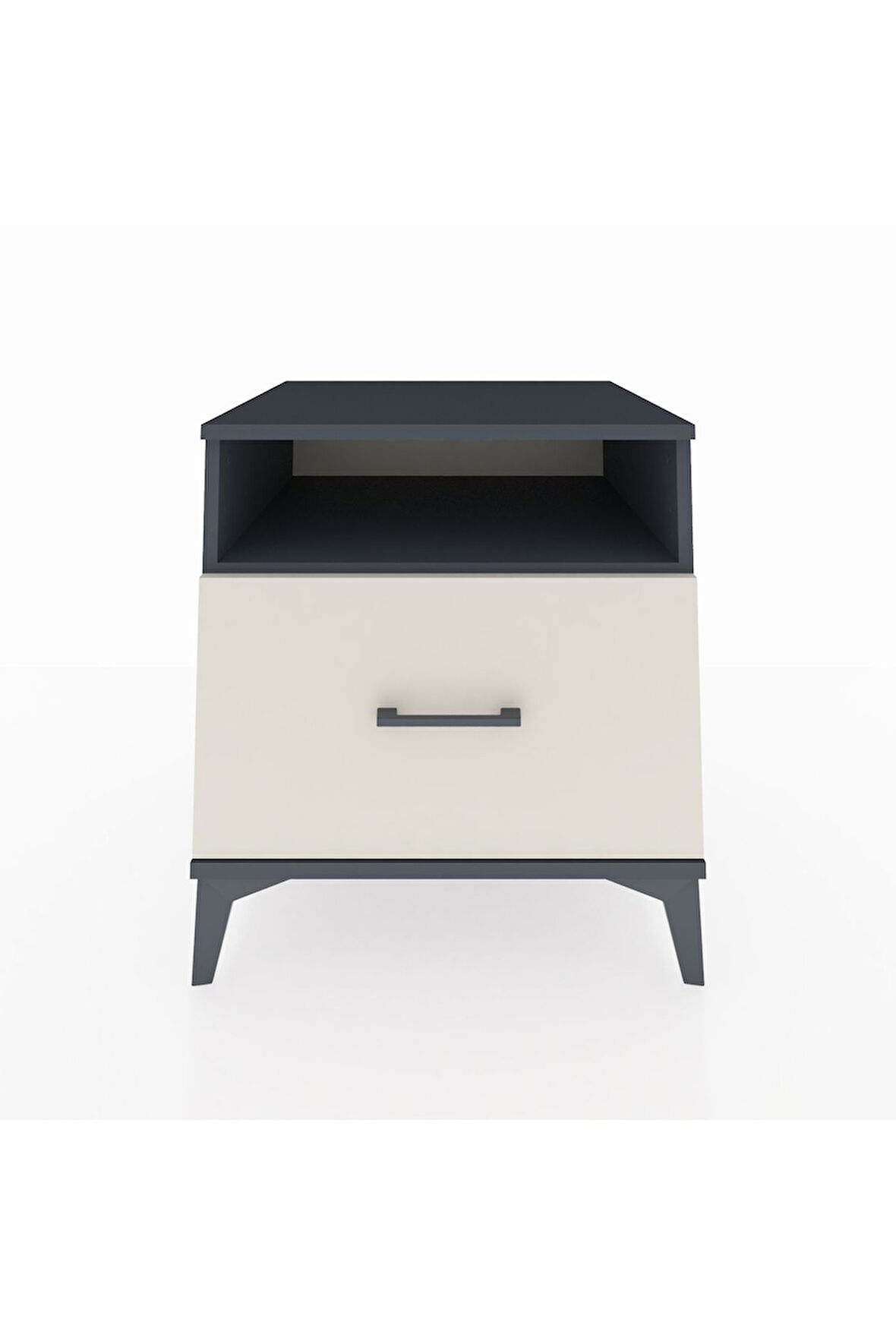 Kronos Komodin Tek Raflı Tek Çekmeceli 60x59x64 Antrasit-Aytaşı