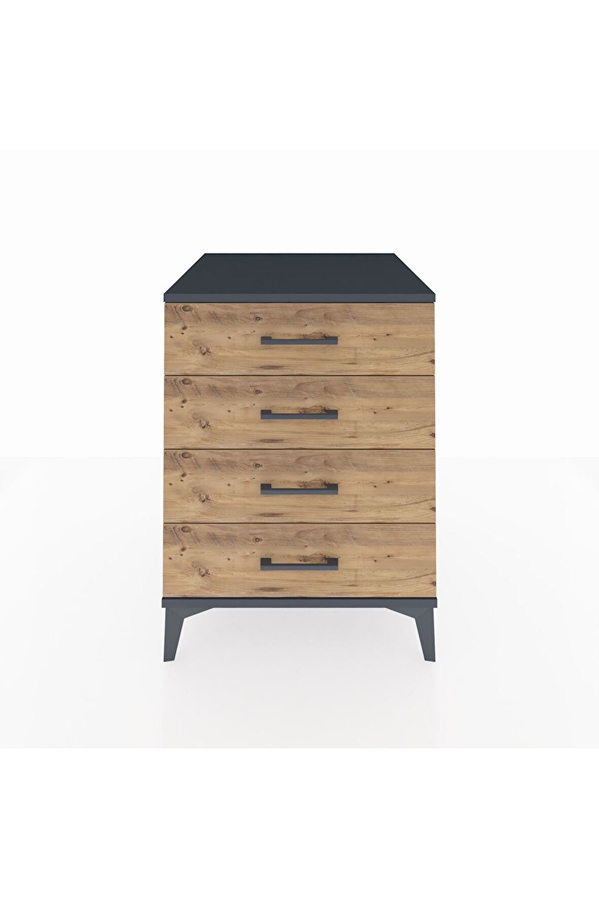 Kronos Komodin 4 Çekmeceli 60x59x80 Antrasit-Çam