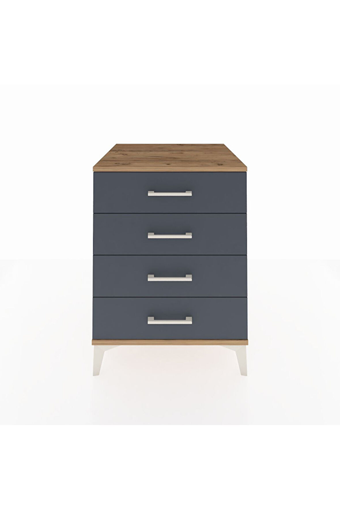 Kronos Komodin 4 Çekmeceli 60x59x80 Çam-Antrasit