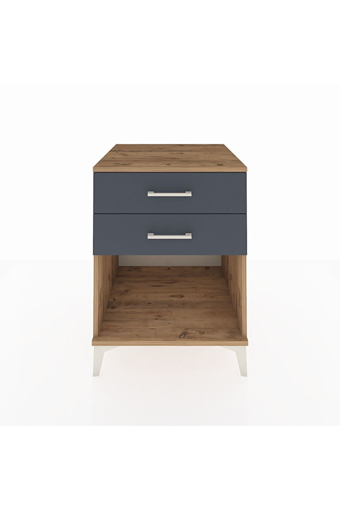 Kronos Komodin 2 Çekmeceli 60x59x80 Çam-Antrasit