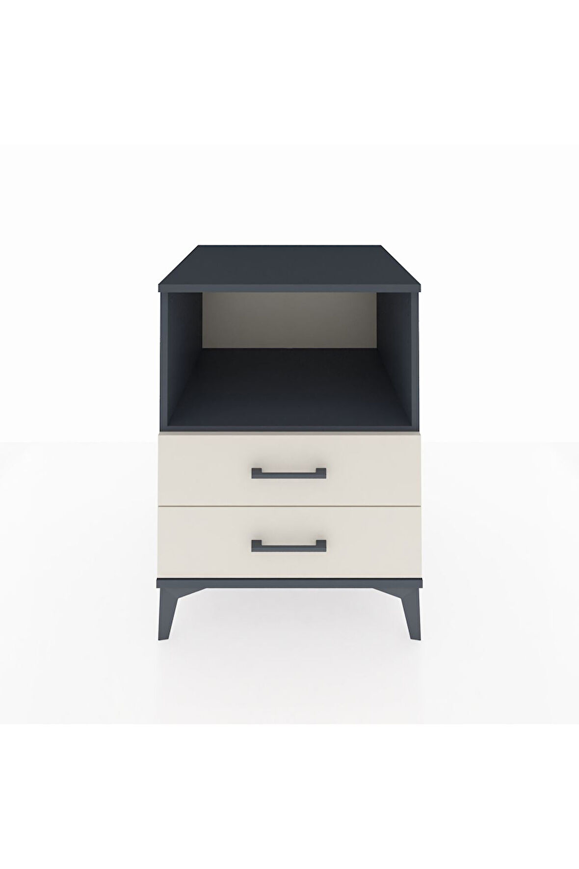 Kronos Komodin Tek Raflı 2 Çekmeceli 60x59x80 Antrasit-Aytaşı