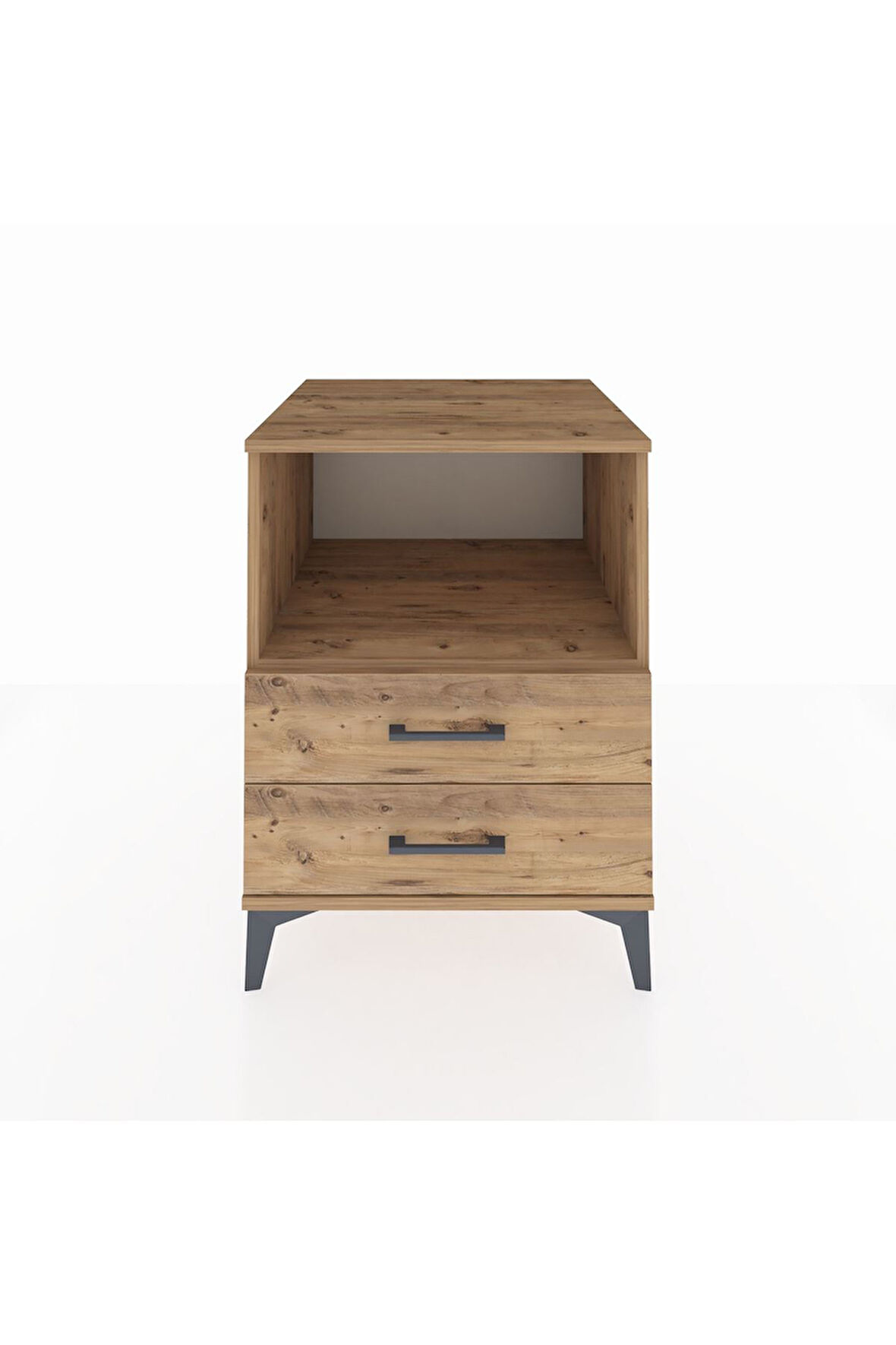 Kronos Komodin Tek Raflı 2 Çekmeceli 60x59x80 Çam-Çam