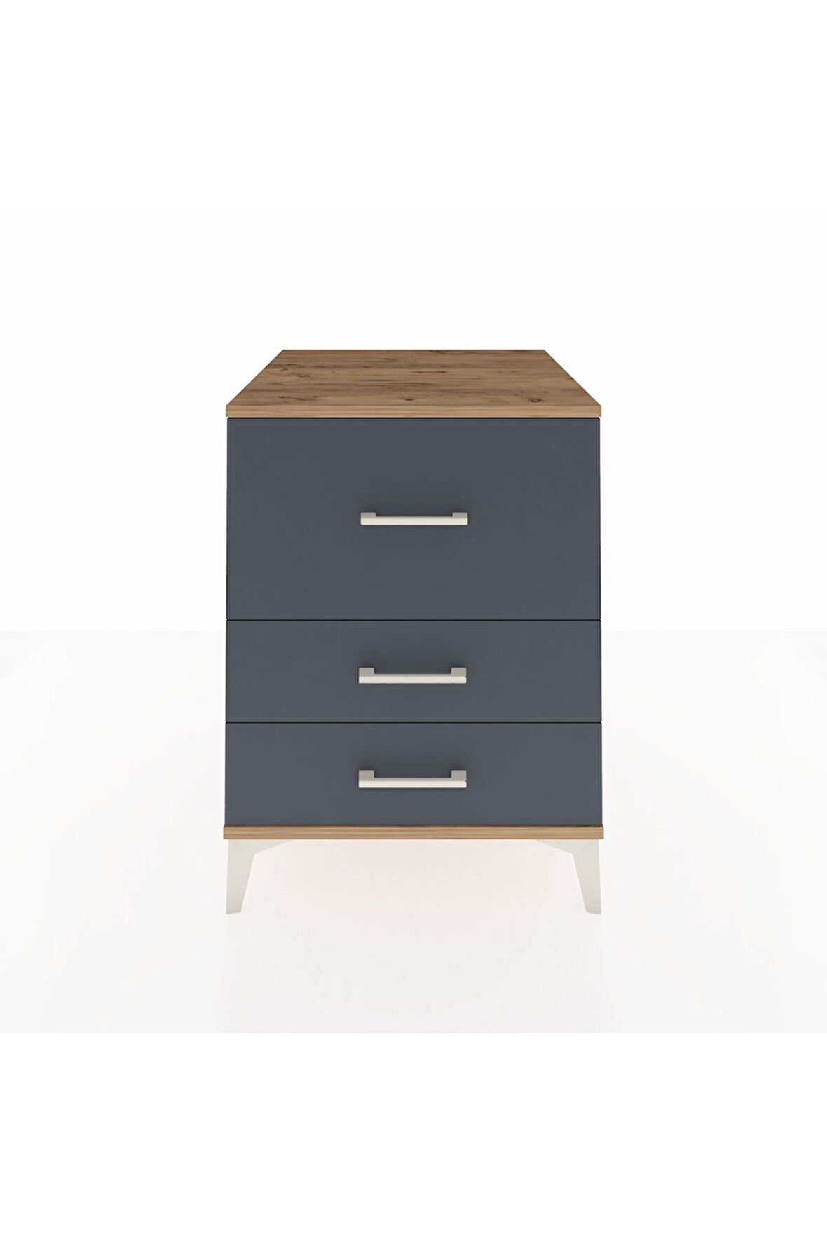 Kronos Komodin 3 Çekmeceli 60x59x80 Çam-Antrasit