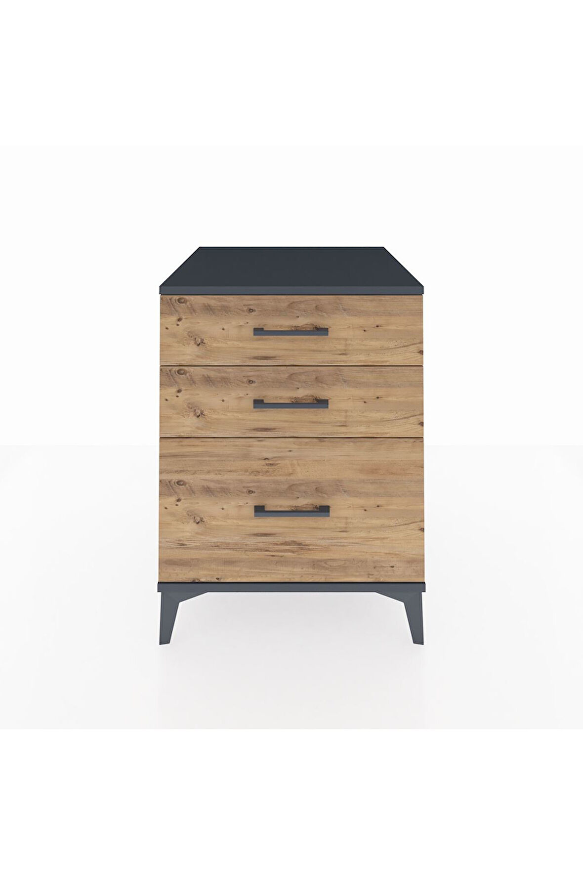 Kronos Komodin 3 Çekmeceli 60x59x80 Antrasit-Çam