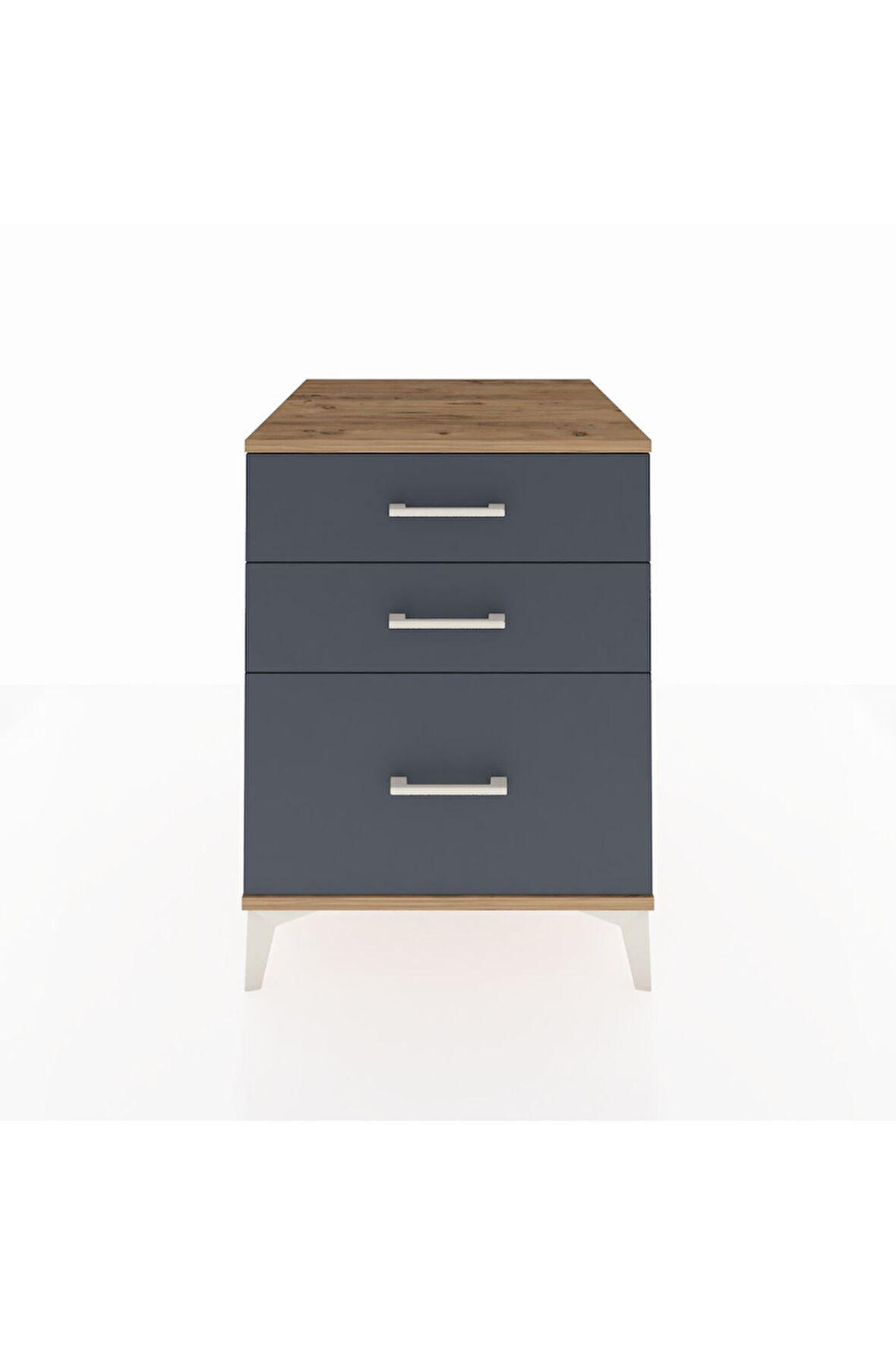 Kronos Komodin 3 Çekmeceli 60x59x80 Çam-Antrasit