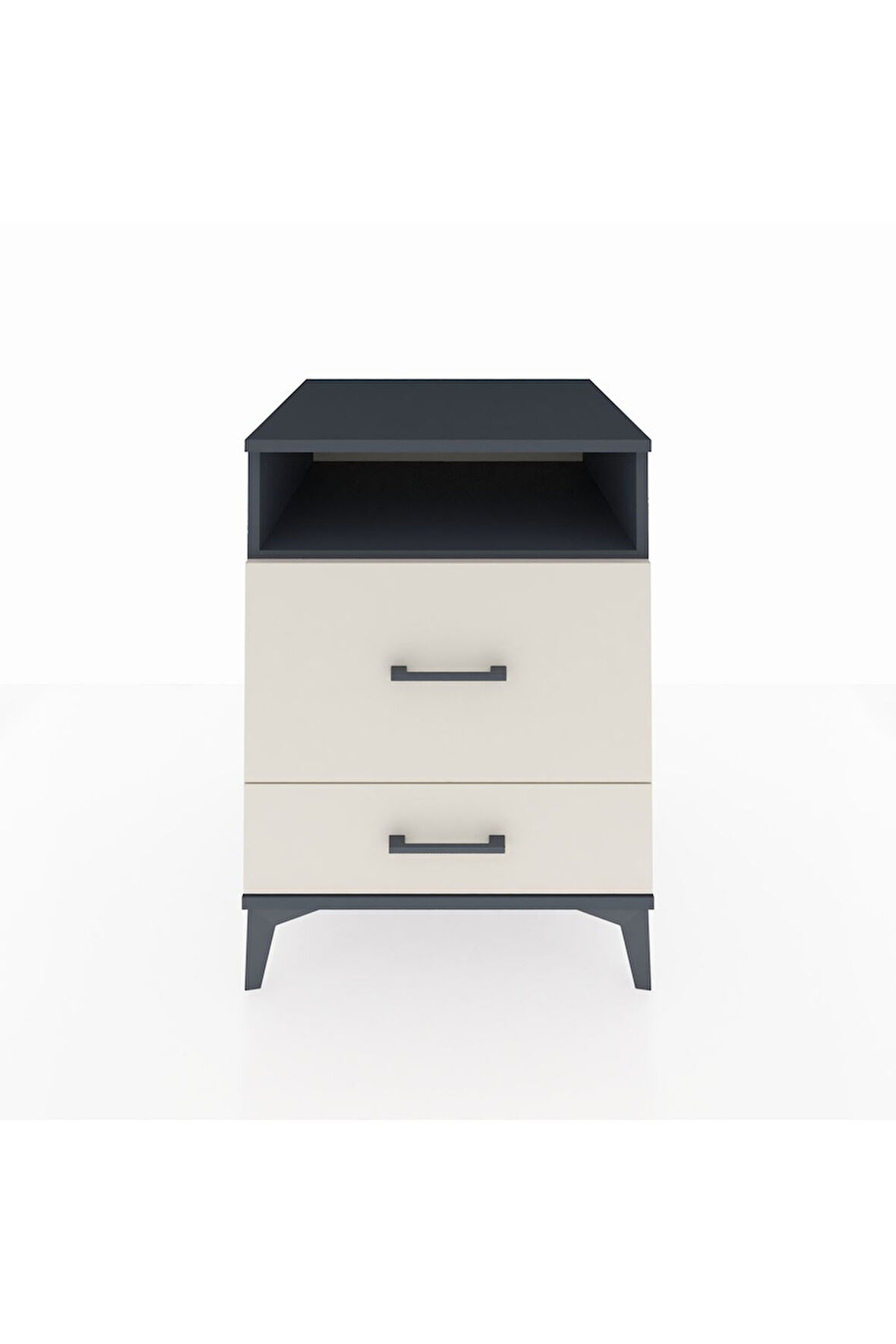 Kronos Komodin Tek Raflı 2 Çekmeceli 60x59x80 Antrasit-Aytaşı