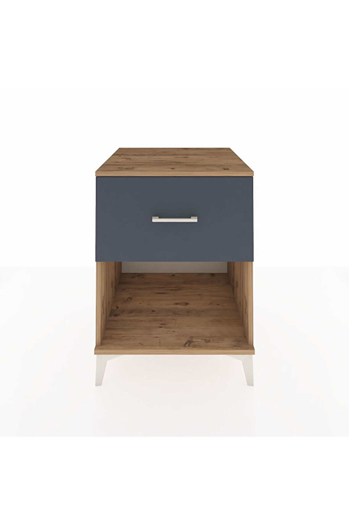 Kronos Komodin Tek Çekmeceli 60x59x80 Çam-Antrasit