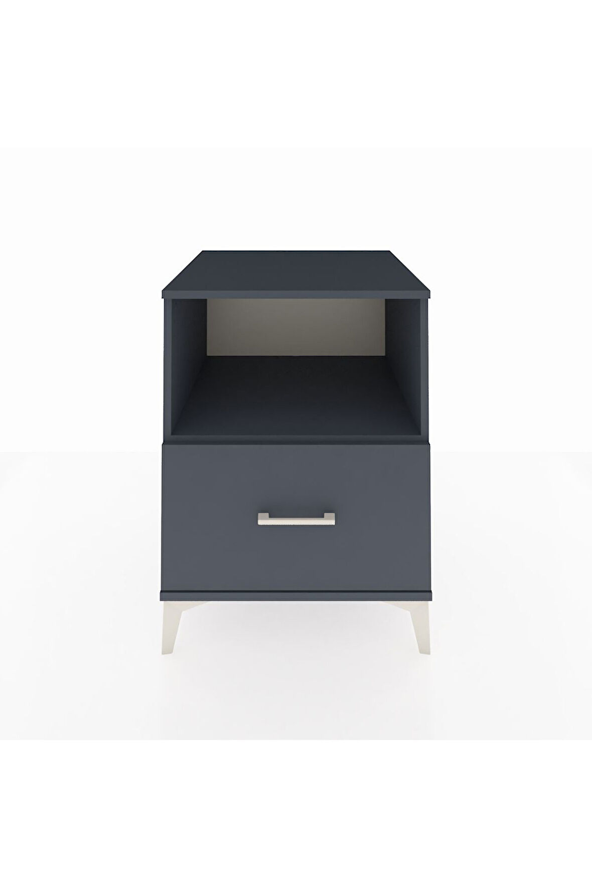 Kronos Komodin Tek Raflı Tek Çekmeceli 60x59x80 Antrasit-Antrasit