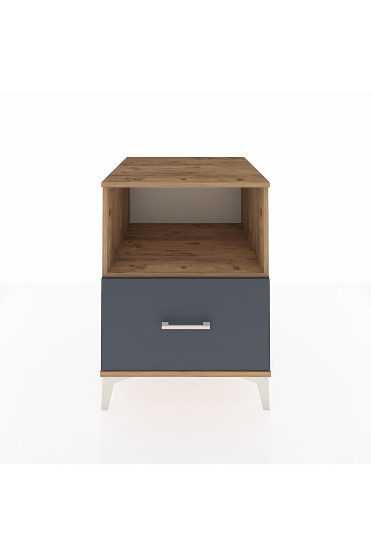 Kronos Komodin Tek Raflı Tek Çekmeceli 60x59x80 Çam-Antrasit