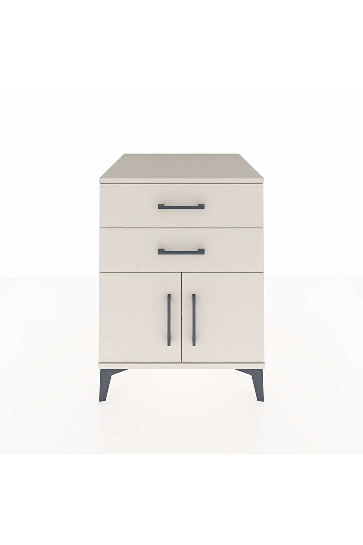 Kronos Komodin Tek Raflı 2 Çekmeceli 2 Kapaklı 60x59x80 Aytaşı-Aytaşı