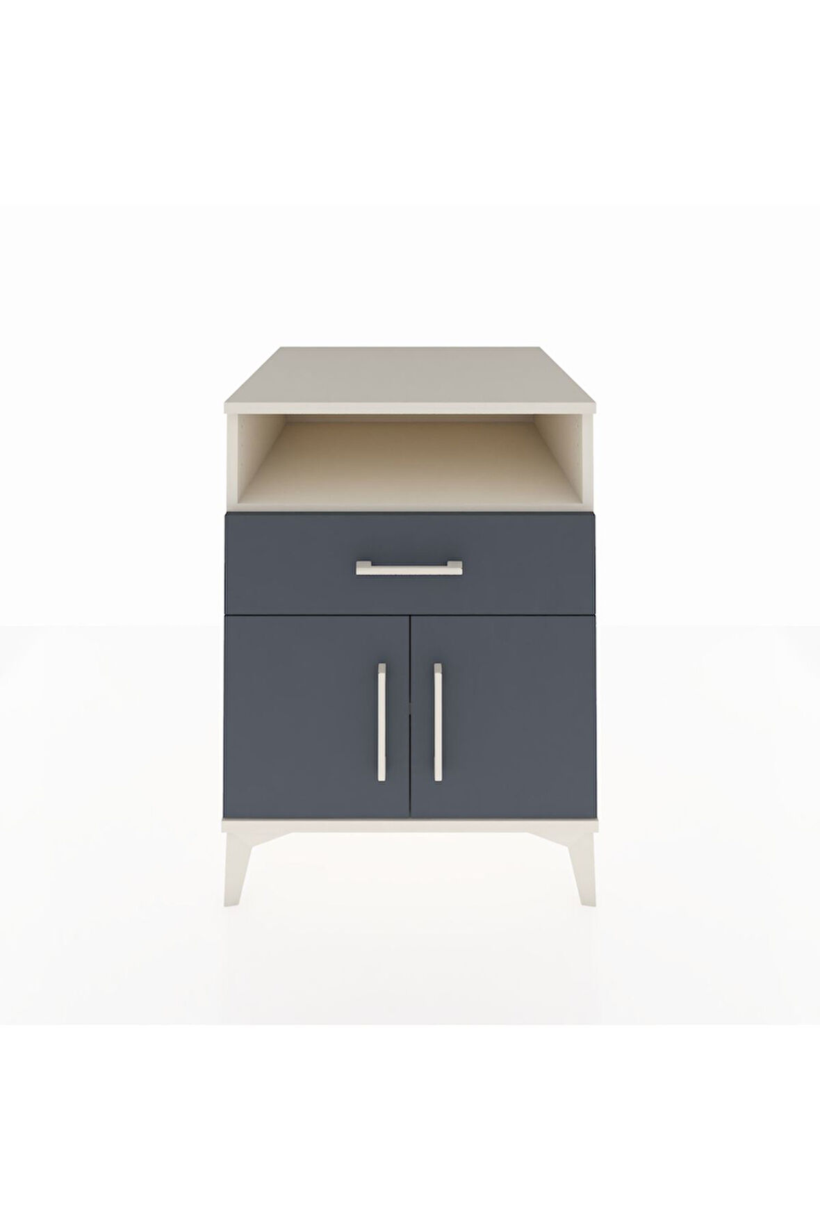 Kronos Komodin 2 Raflı Tek Çekmeceli 2 Kapaklı 60x59x80 Aytaşı-Antrasit