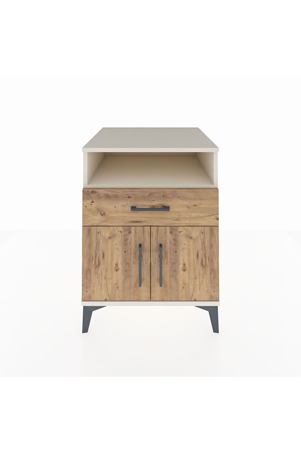 Kronos Komodin 2 Raflı Tek Çekmeceli 2 Kapaklı 60x59x80 Aytaşı-Çam