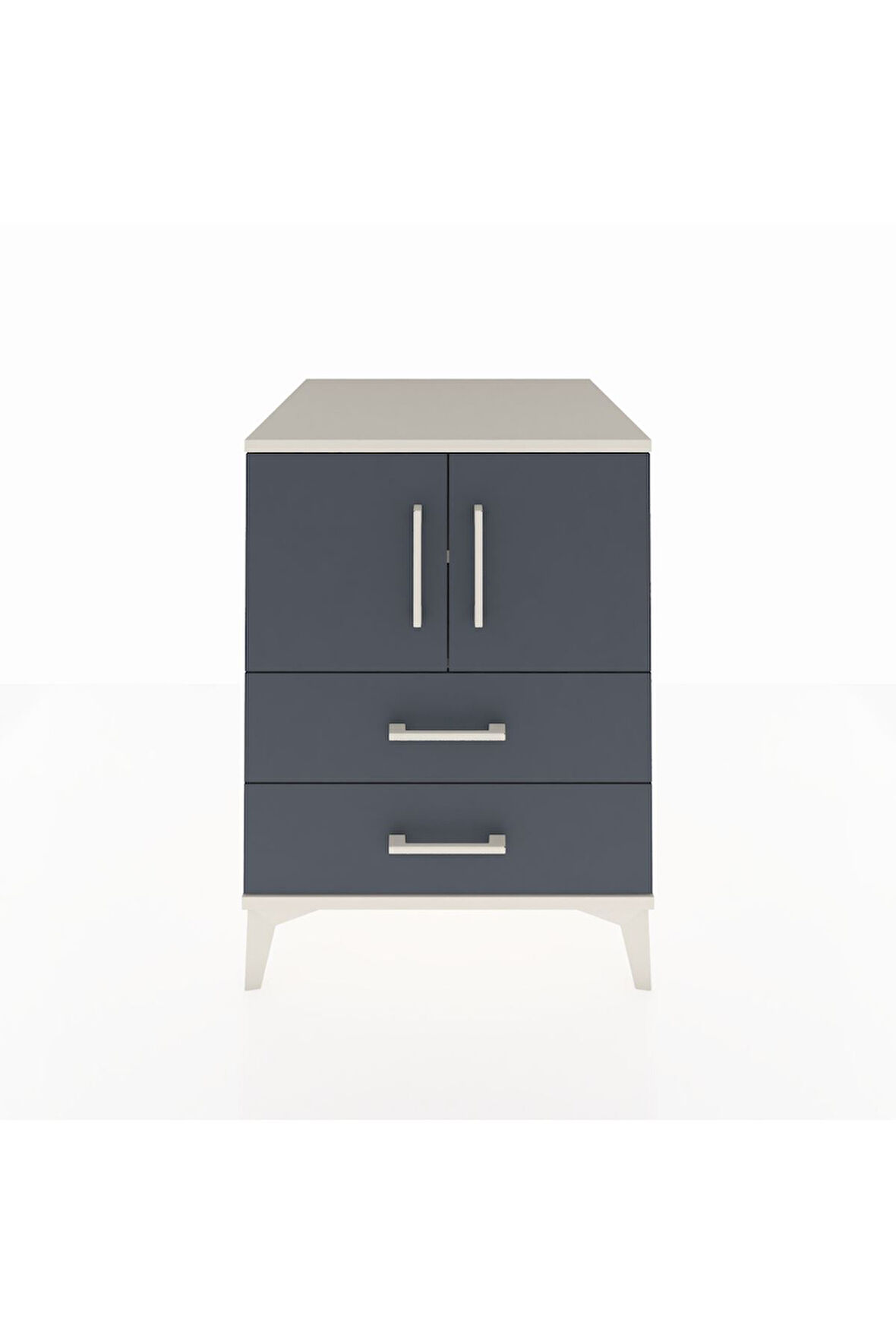 Kronos Komodin 2 Raflı 2 Çekmeceli 2 Kapaklı 60x59x80 Aytaşı-Antrasit