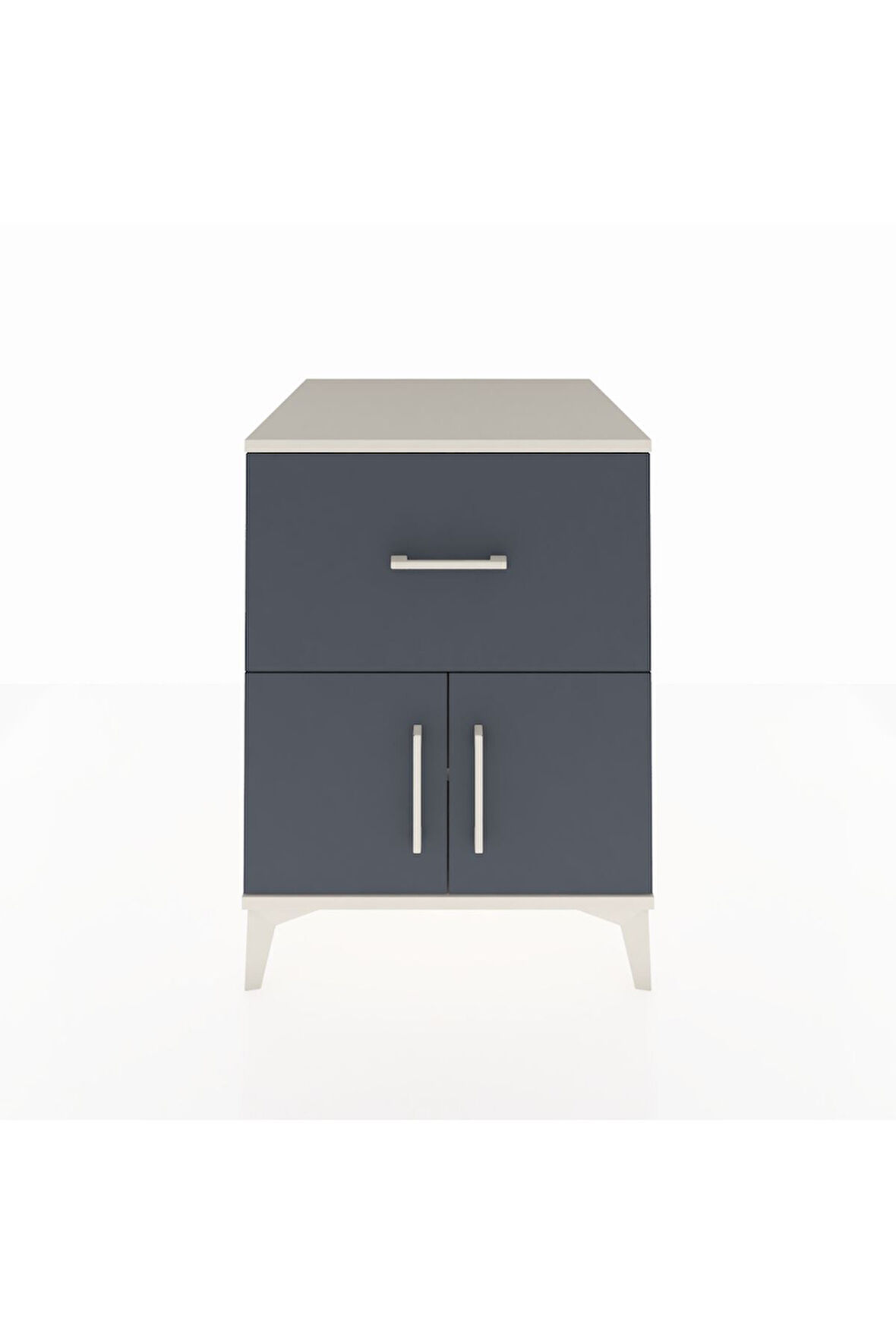 Kronos Komodin Tek Raflı Tek Çekmeceli 2 Kapaklı 60x59x80 Aytaşı-Antrasit