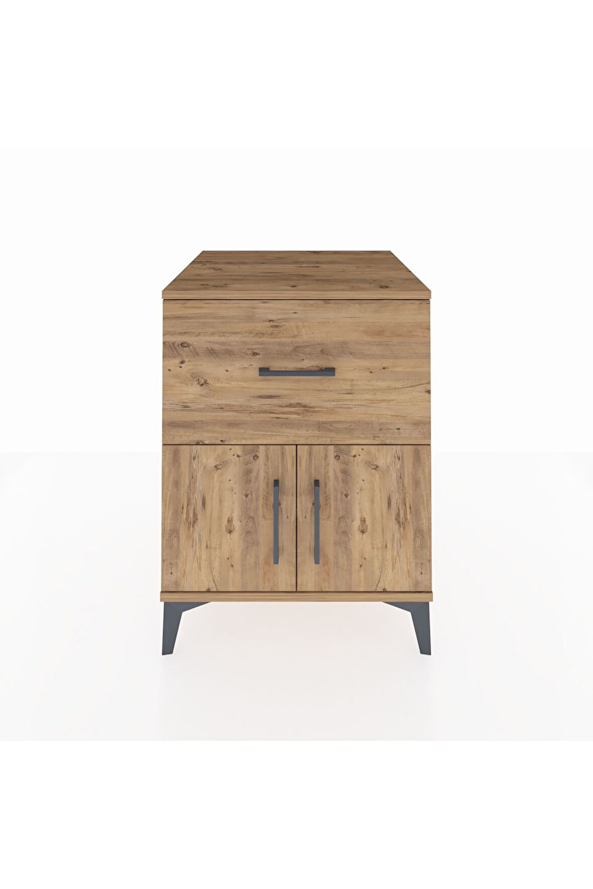 Kronos Komodin Tek Raflı Tek Çekmeceli 2 Kapaklı 60x59x80 Çam-Çam