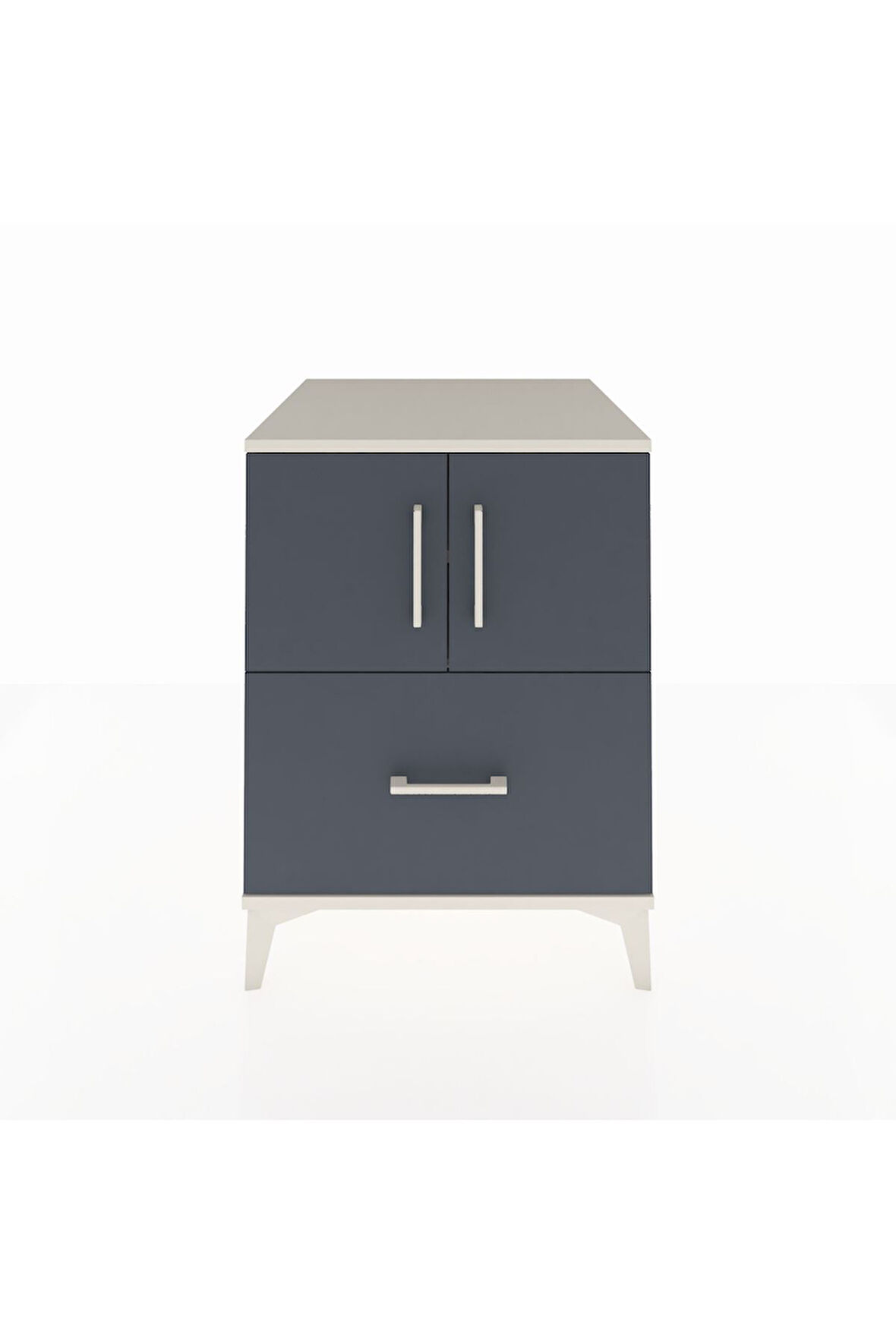 Kronos Komodin 2 Raflı Tek Çekmeceli 2 Kapaklı 60x59x80 Aytaşı-Antrasit