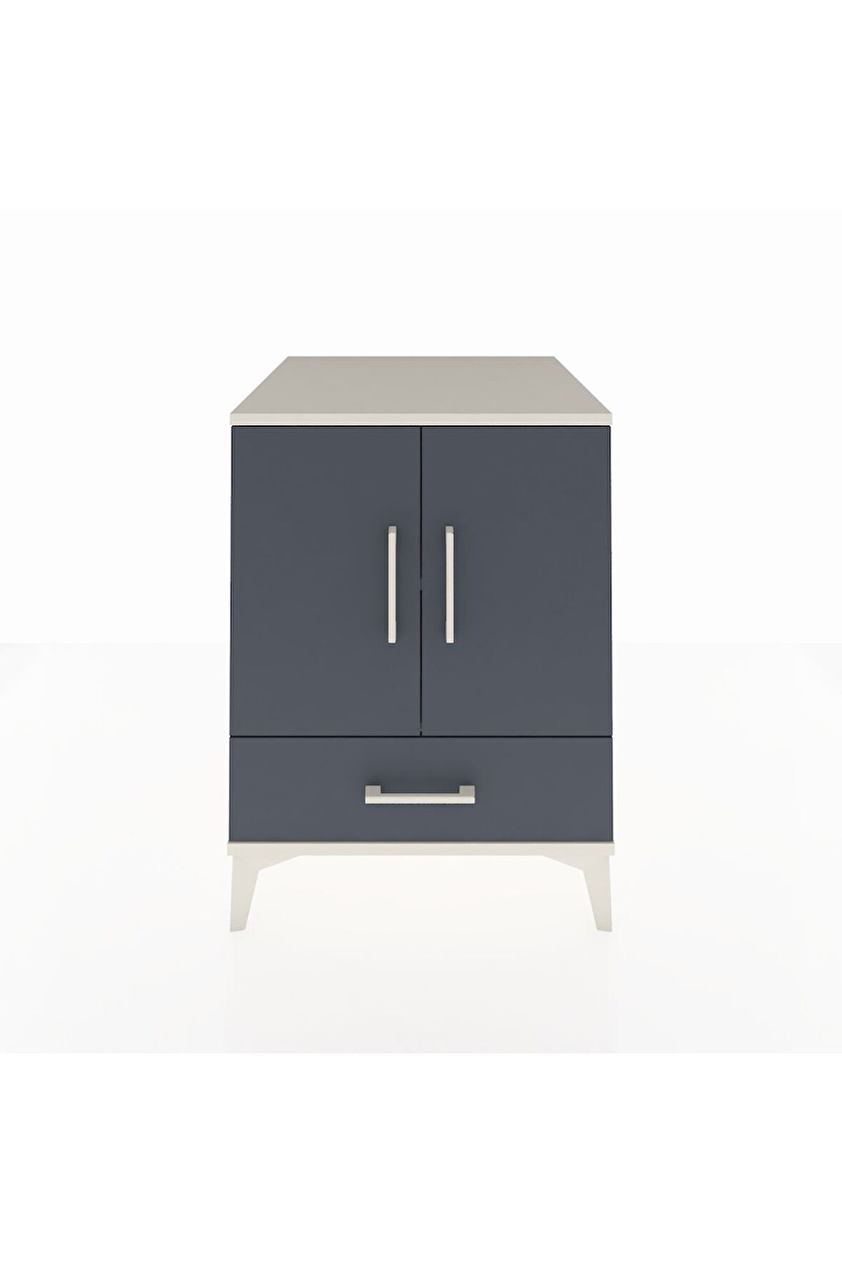 Kronos Komodin 2 Raflı Tek Çekmeceli 2 Kapaklı 60x59x80 Aytaşı-Antrasit