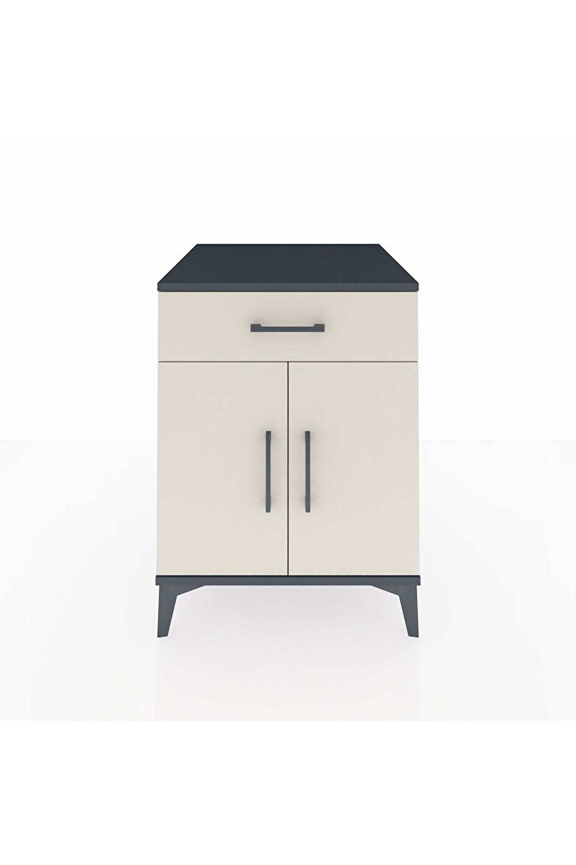 Kronos Komodin Tek Raflı Tek Çekmeceli 2 Kapaklı 60x59x80 Antrasit-Aytaşı