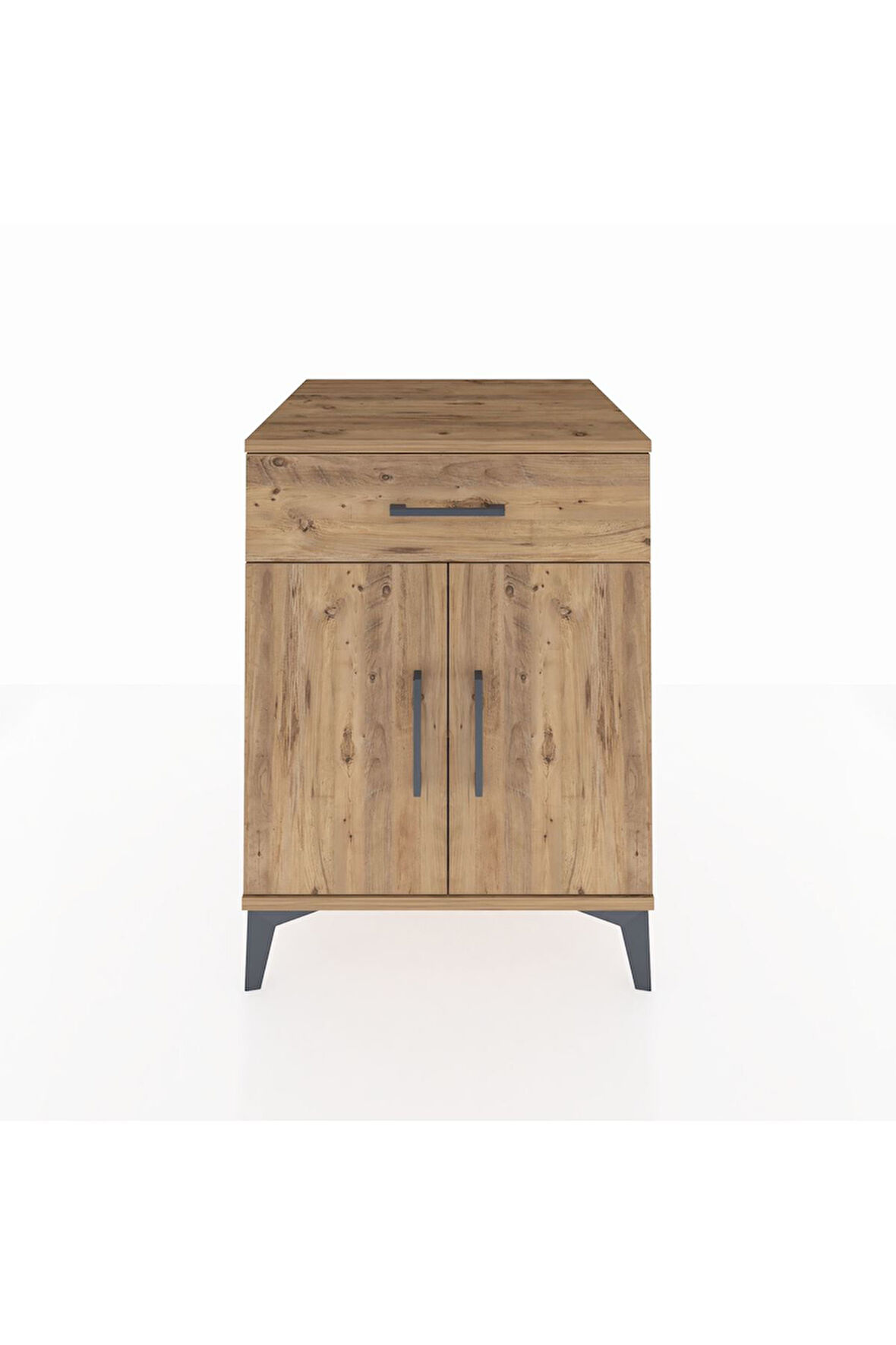 Kronos Komodin Tek Raflı Tek Çekmeceli 2 Kapaklı 60x59x80 Çam-Çam