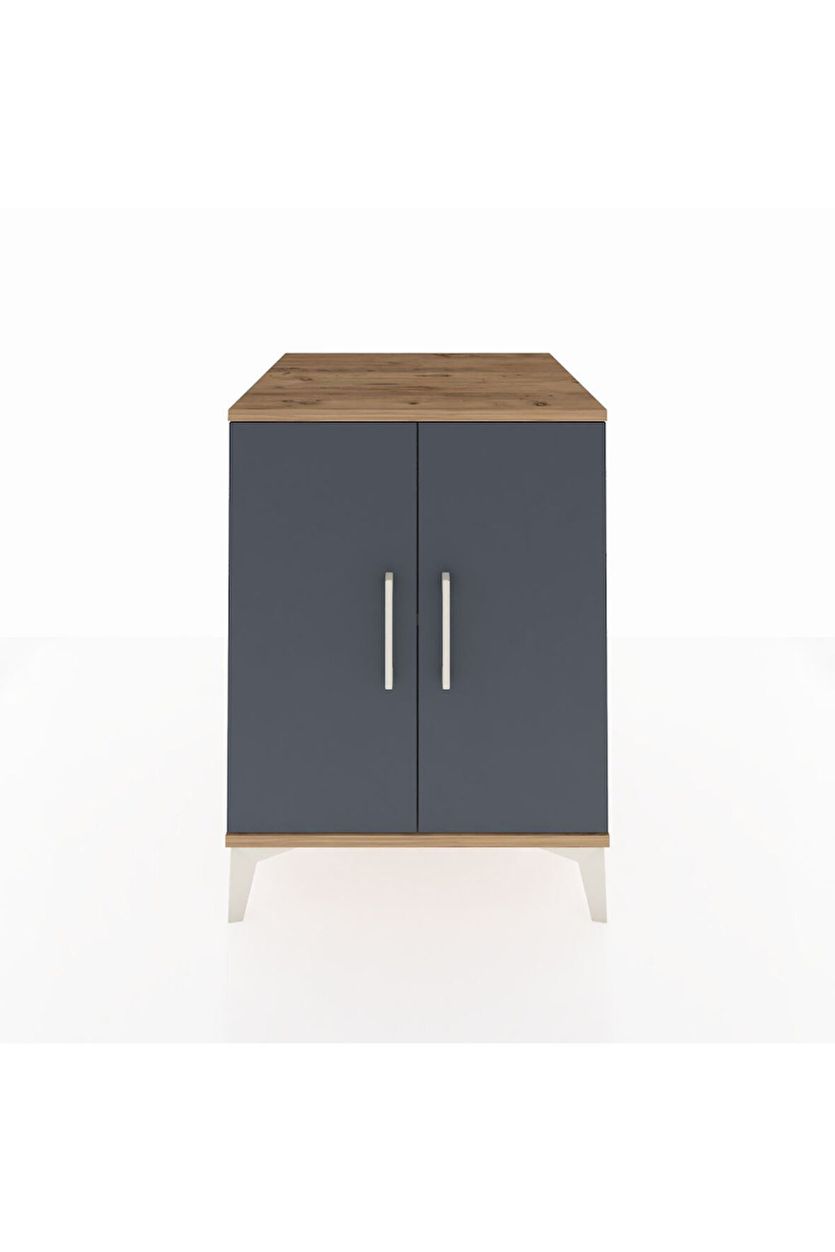 Kronos Komodin Tek Raflı 2 Kapaklı 60x59x80 Çam-Antrasit