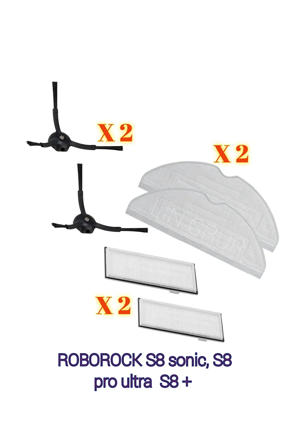 Roborock S8+ S8 sonic S8 pro ultra uyumlu yedek parça seti