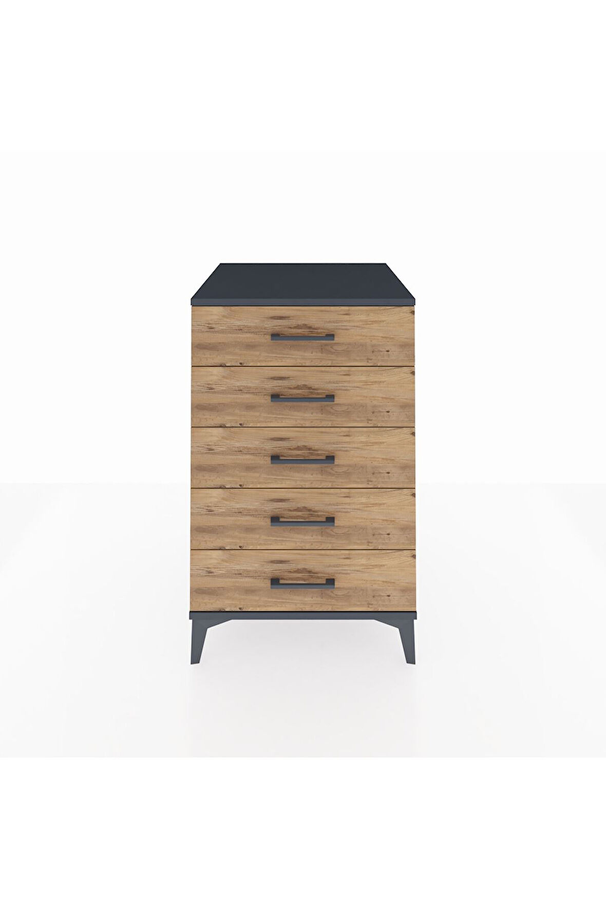 Kronos Komodin 5 Çekmeceli 60x59x96 Antrasit-Çam