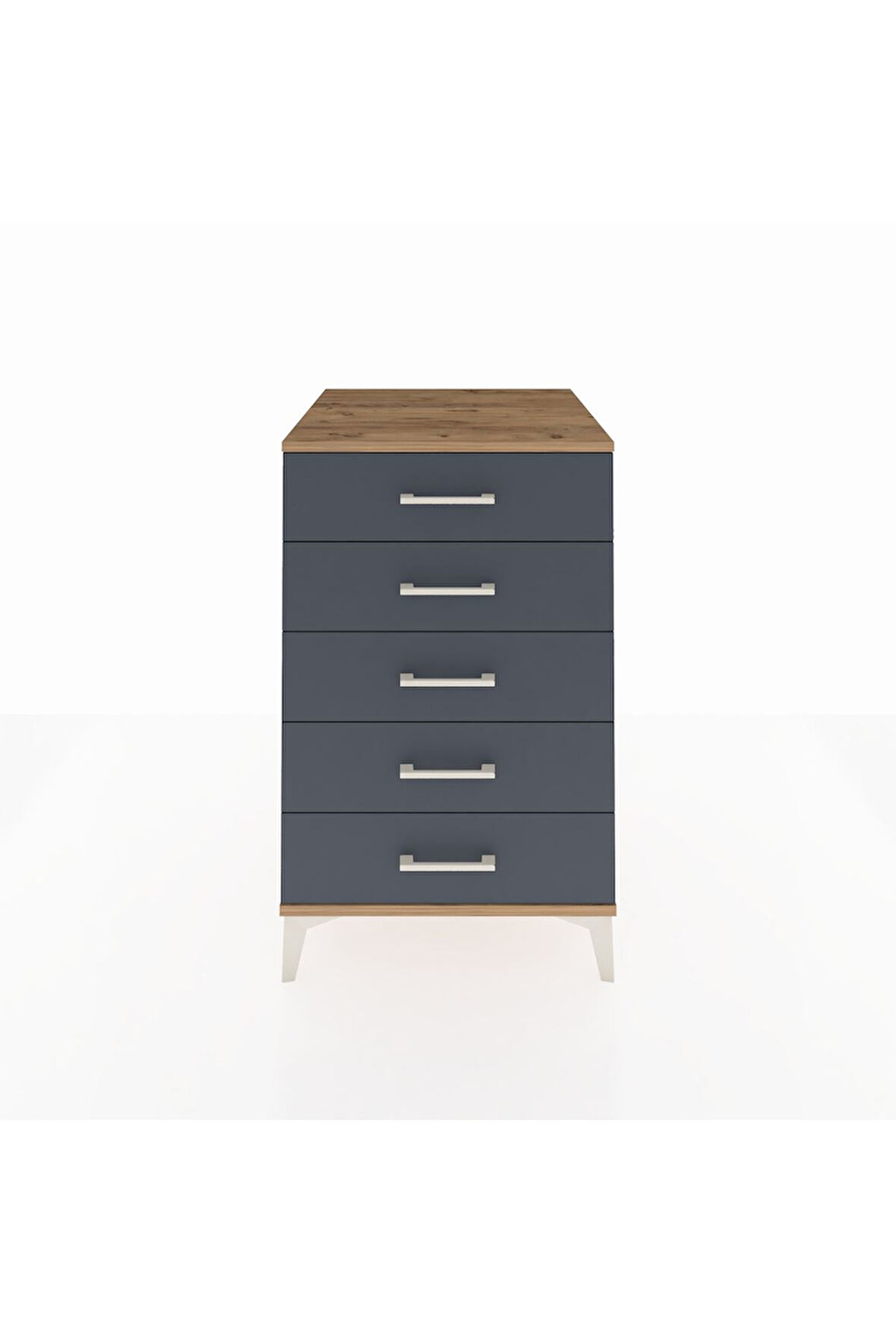 Kronos Komodin 5 Çekmeceli 60x59x96 Çam-Antrasit