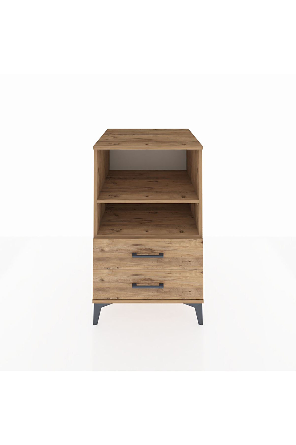 Kronos Komodin 2 Raflı 2 Çekmeceli 60x59x96 Çam-Çam