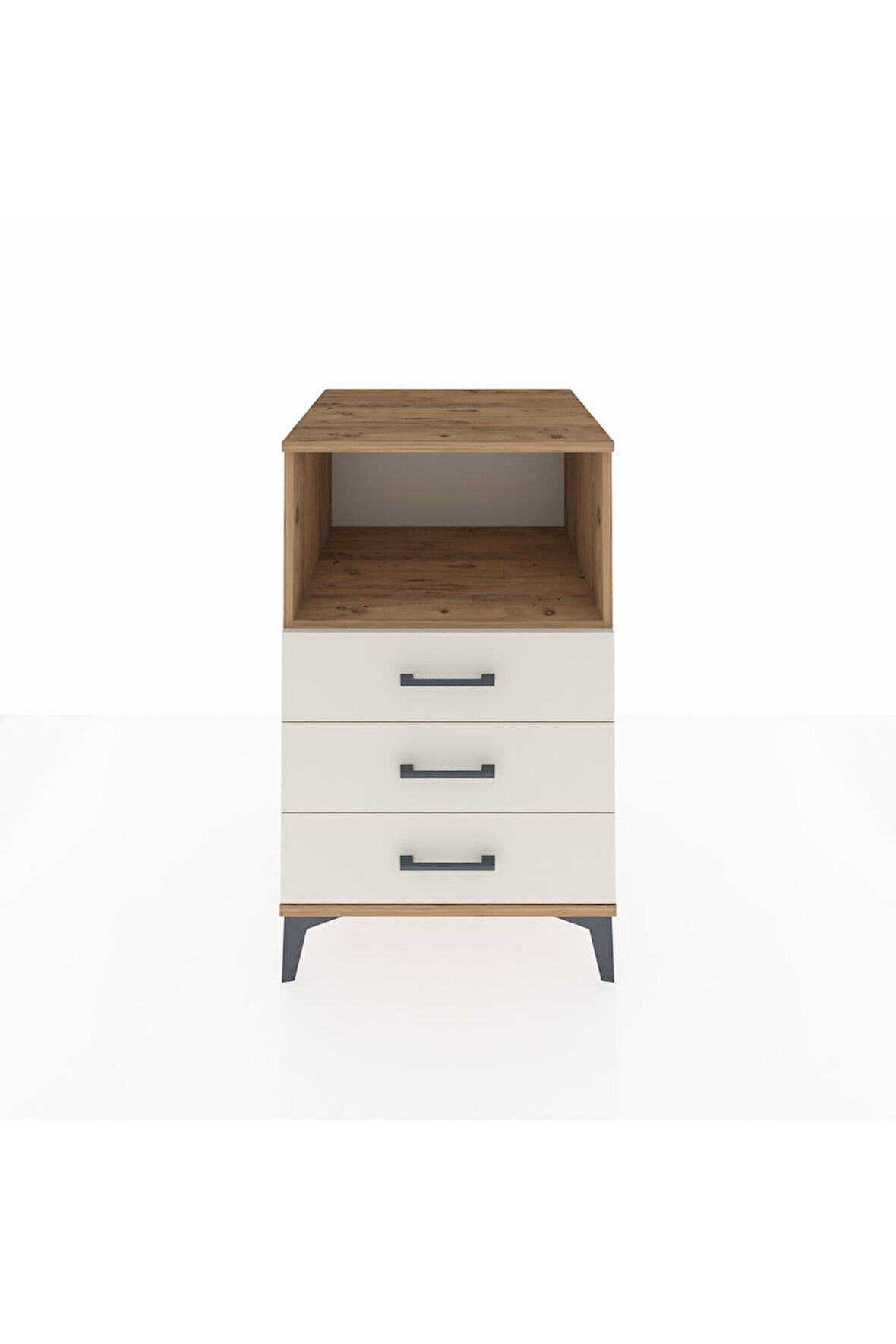 Kronos Komodin Tek Raflı 3 Çekmeceli 60x59x96 Çam-Aytaşı