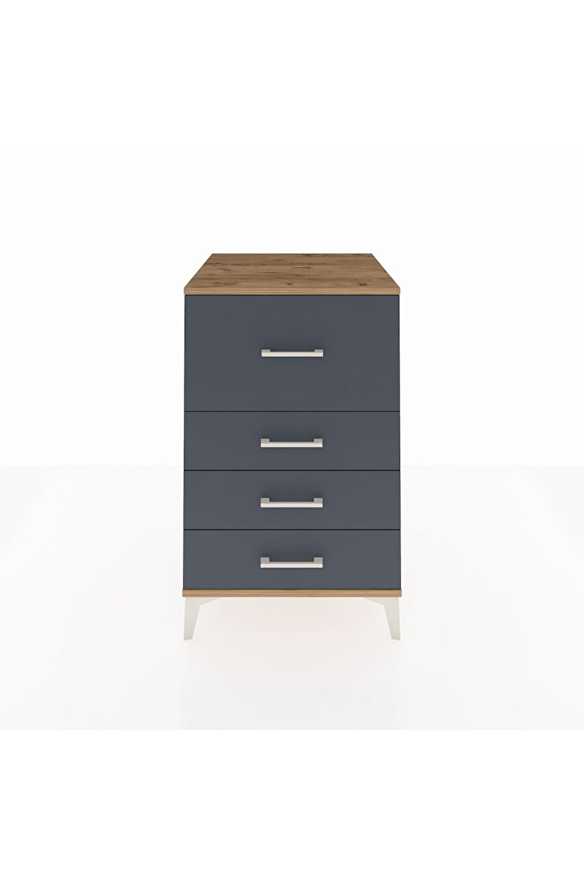 Kronos Komodin 4 Çekmeceli 60x59x96 Çam-Antrasit