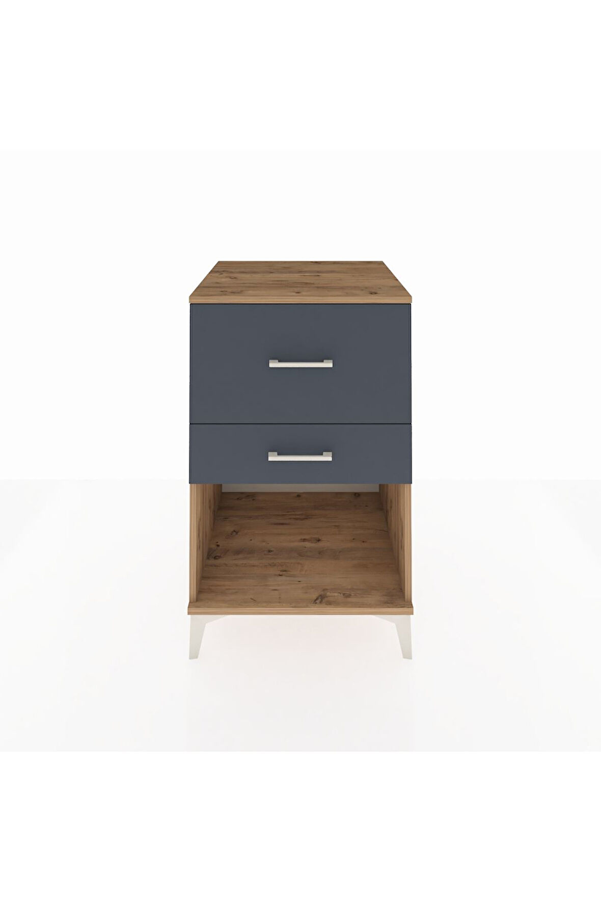 Kronos Komodin 2 Çekmeceli 60x59x96 Çam-Antrasit