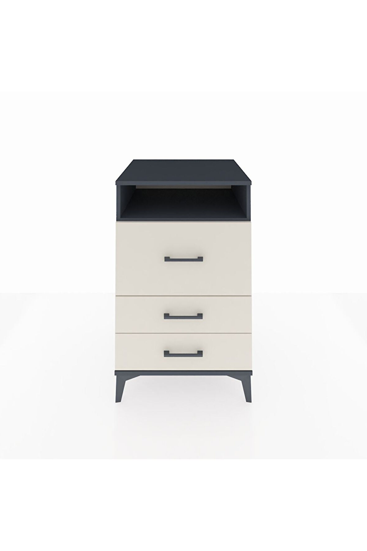 Kronos Komodin Tek Raflı 3 Çekmeceli 60x59x96 Antrasit-Aytaşı