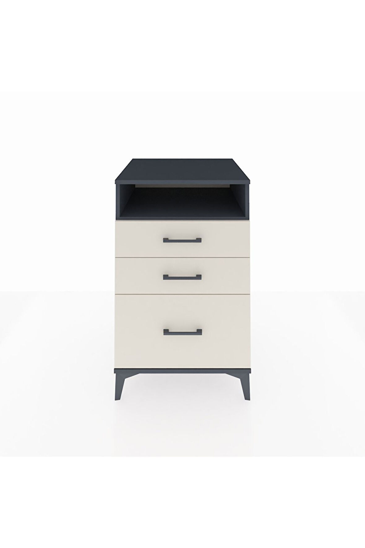 Kronos Komodin Tek Raflı 3 Çekmeceli 60x59x96 Antrasit-Aytaşı