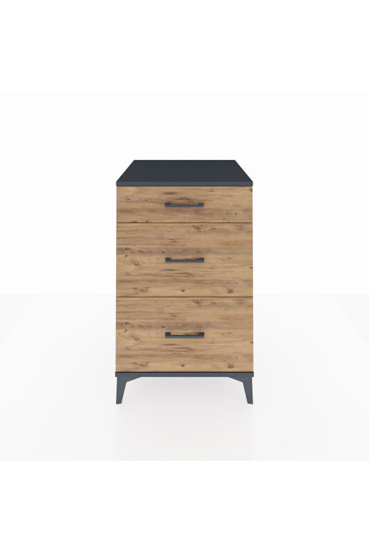 Kronos Komodin 3 Çekmeceli 60x59x96 Antrasit-Çam