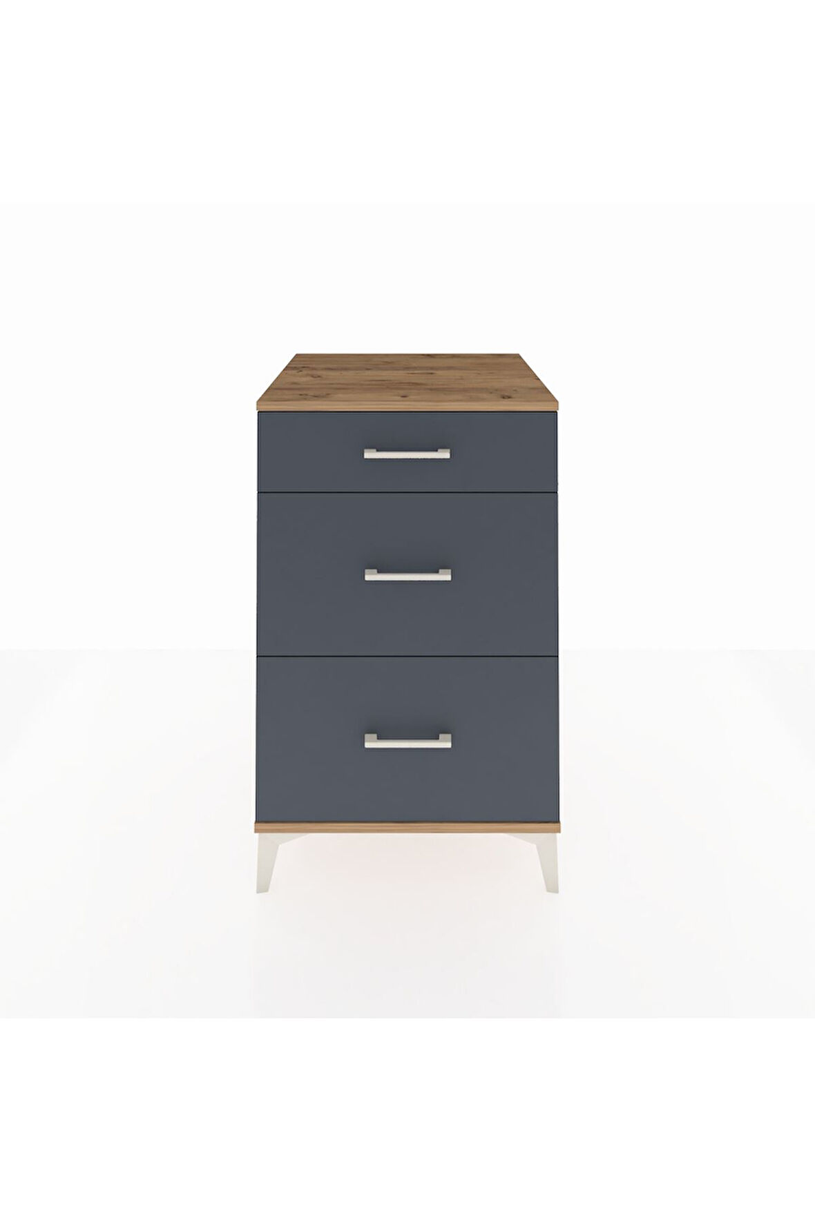 Kronos Komodin 3 Çekmeceli 60x59x96 Çam-Antrasit