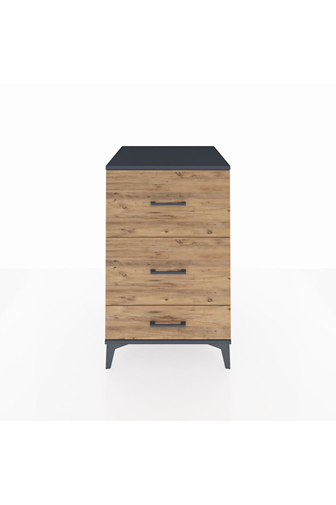 Kronos Komodin 3 Çekmeceli 60x59x96 Antrasit-Çam