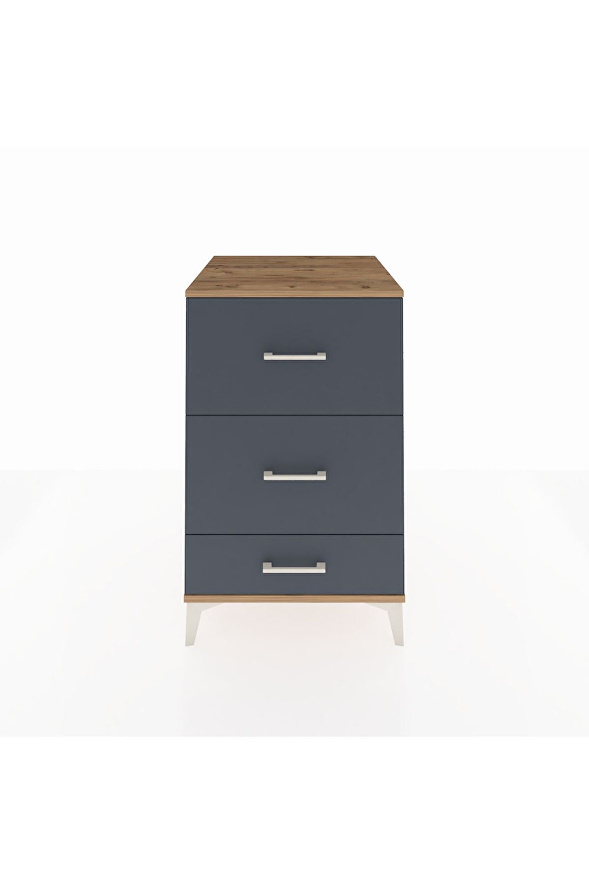 Kronos Komodin 3 Çekmeceli 60x59x96 Çam-Antrasit