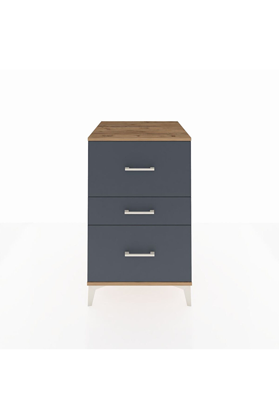Kronos Komodin 3 Çekmeceli 60x59x96 Çam-Antrasit