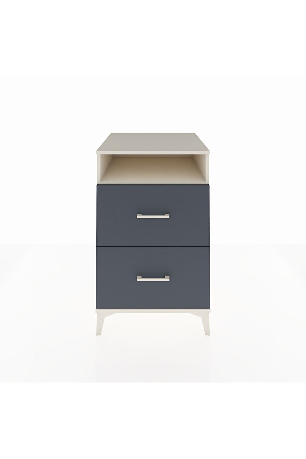 Kronos Komodin Tek Raflı 2 Çekmeceli 60x59x96 Aytaşı-Antrasit