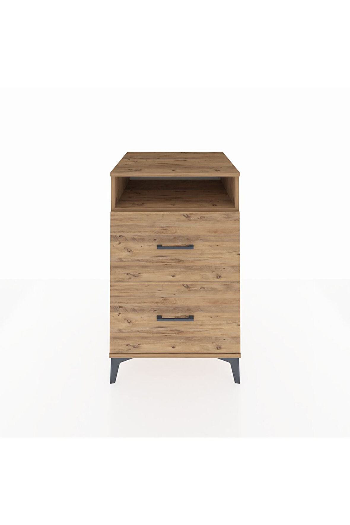 Kronos Komodin Tek Raflı 2 Çekmeceli 60x59x96 Çam-Çam