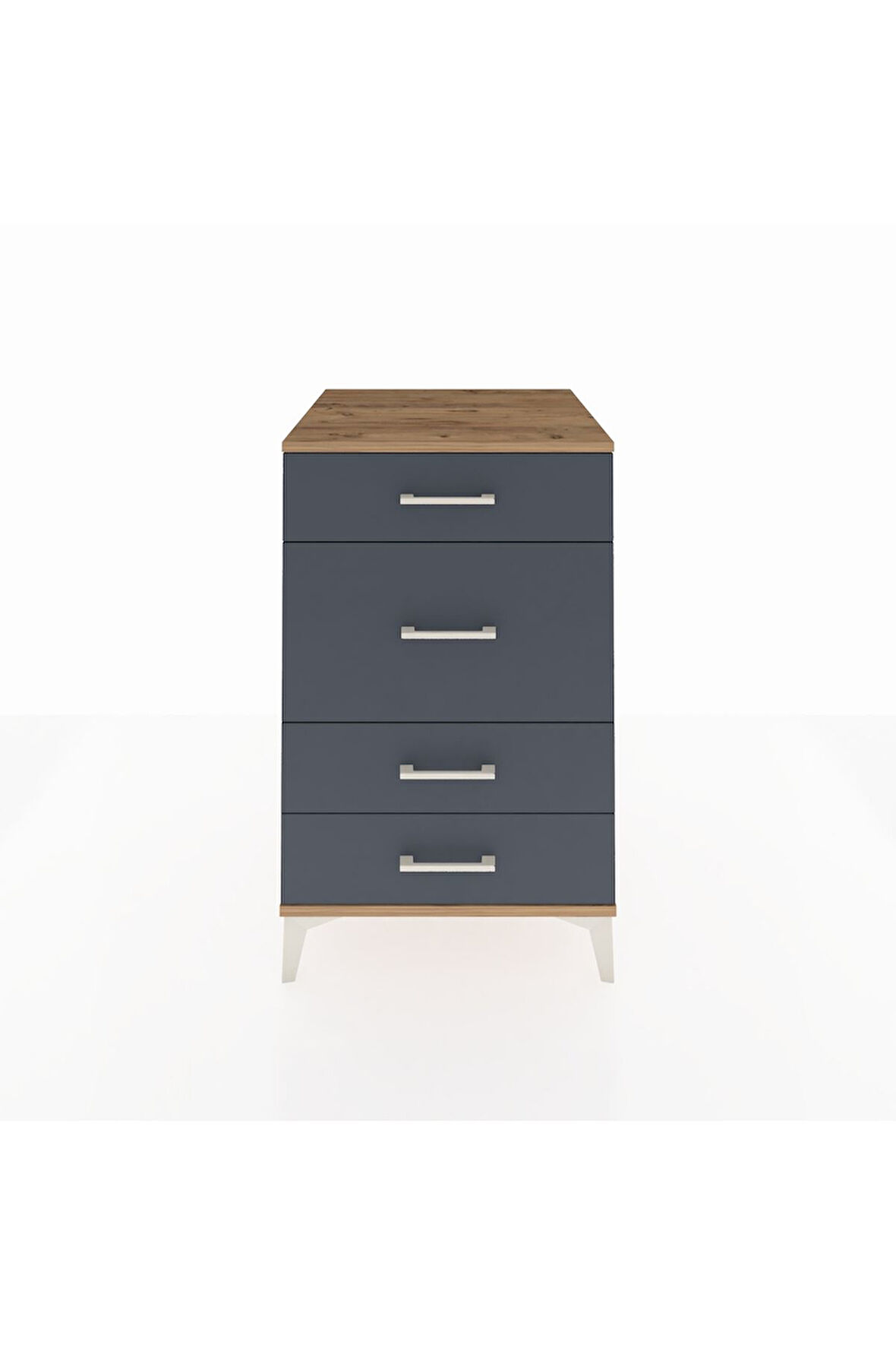 Kronos Komodin 4 Çekmeceli 60x59x96 Çam-Antrasit