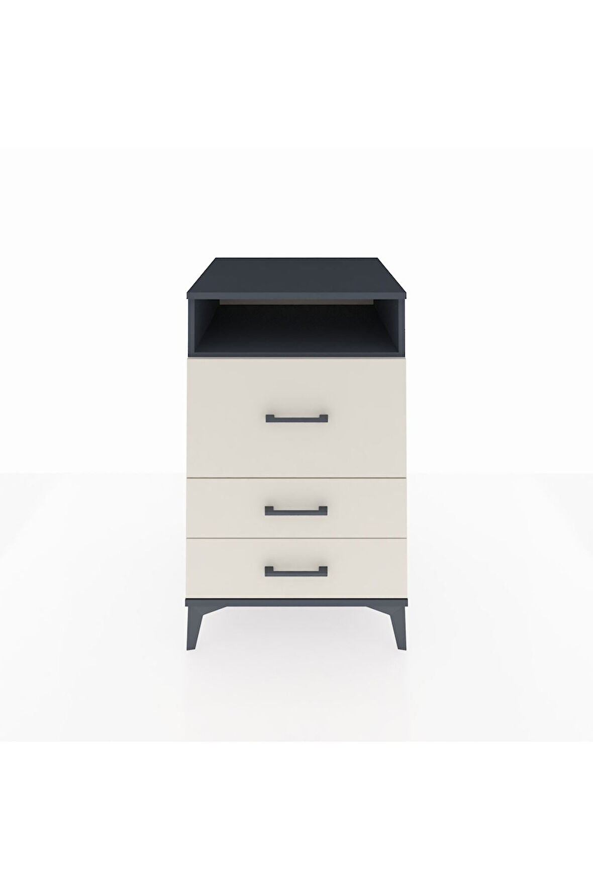 Kronos Komodin Tek Raflı 3 Çekmeceli 60x59x96 Antrasit-Aytaşı