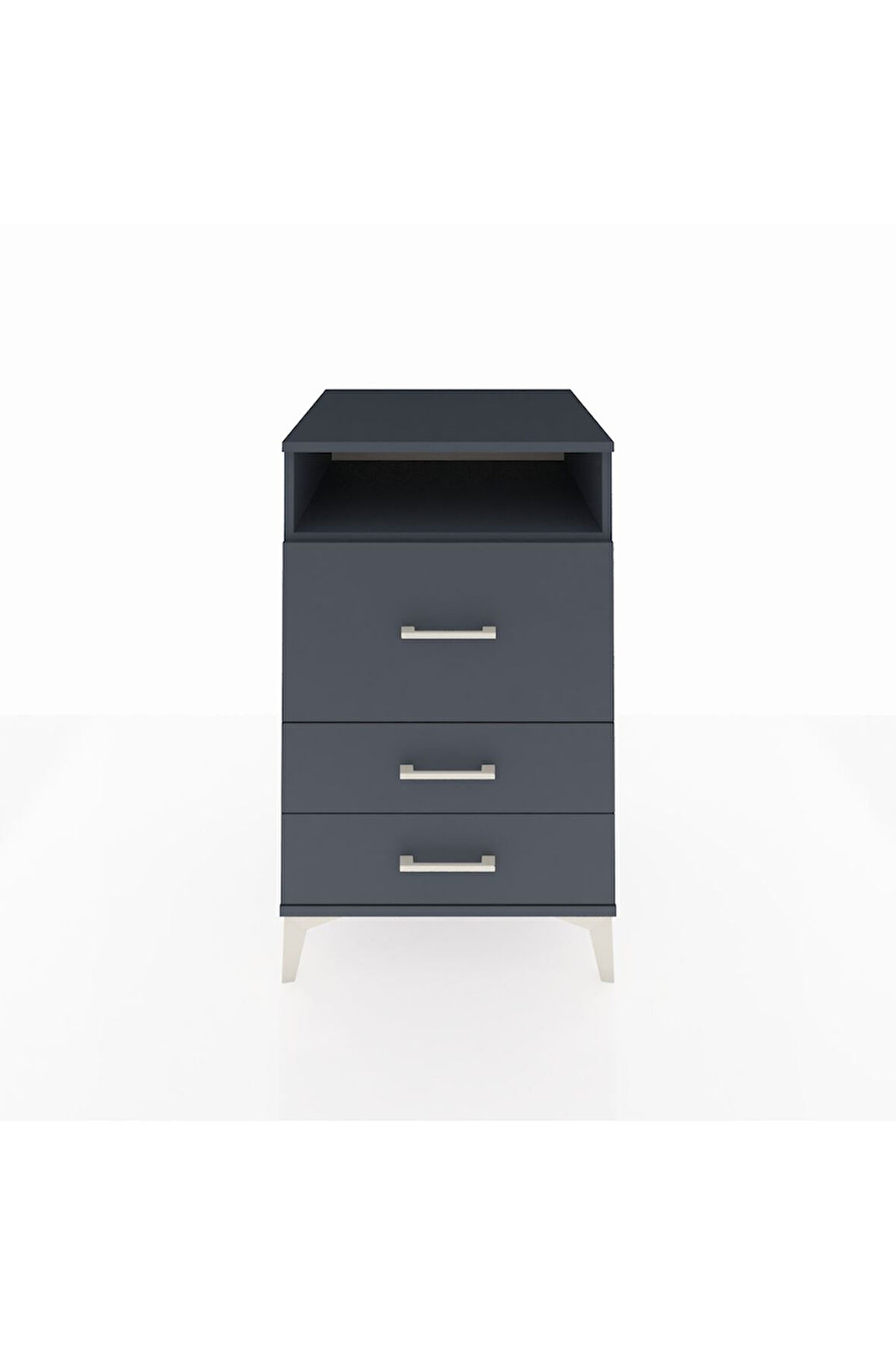 Kronos Komodin Tek Raflı 3 Çekmeceli 60x59x96 Antrasit-Antrasit