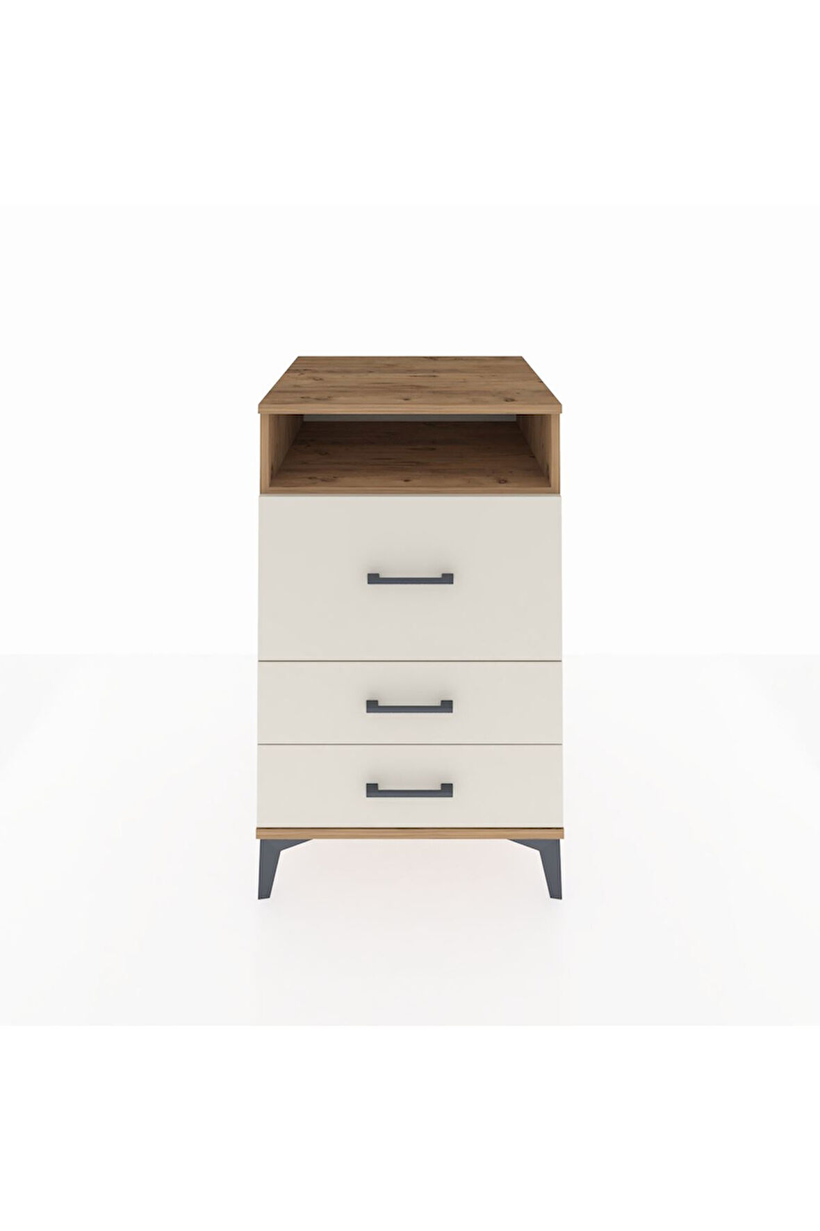 Kronos Komodin Tek Raflı 3 Çekmeceli 60x59x96 Çam-Aytaşı