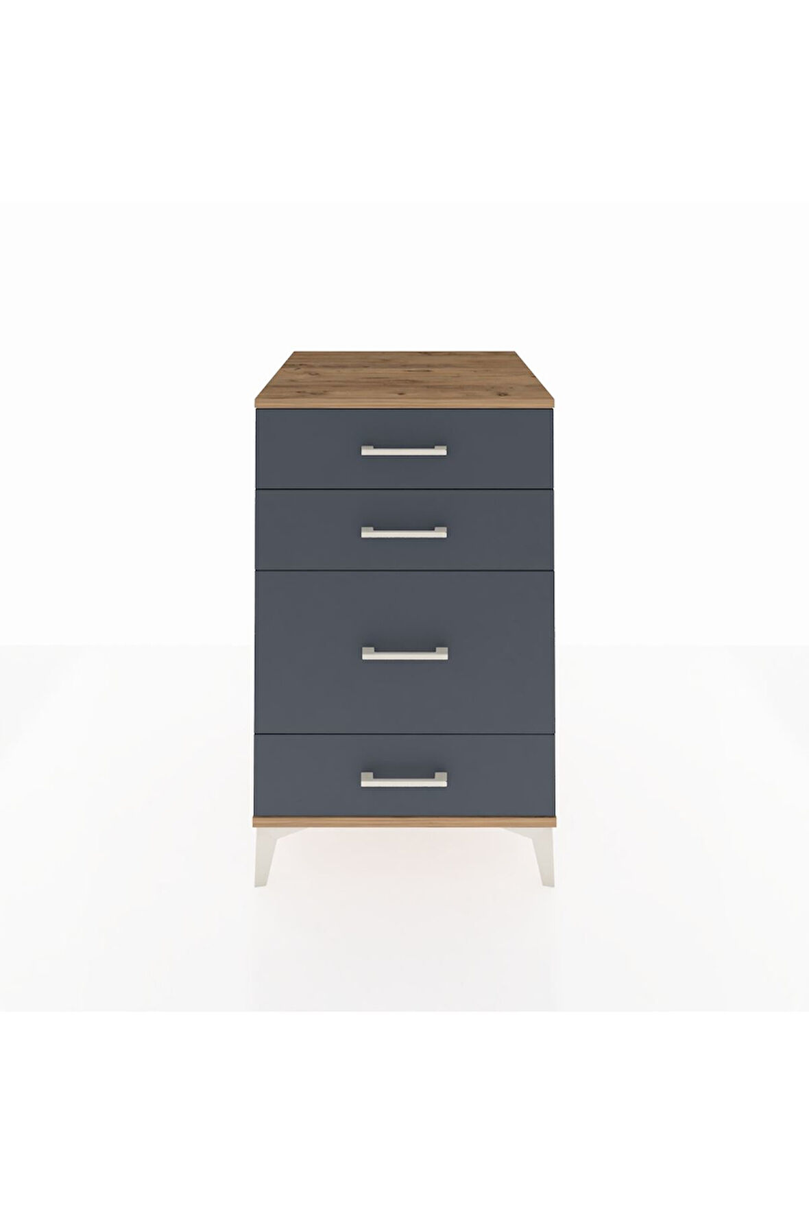 Kronos Komodin 4 Çekmeceli 60x59x96 Çam-Antrasit