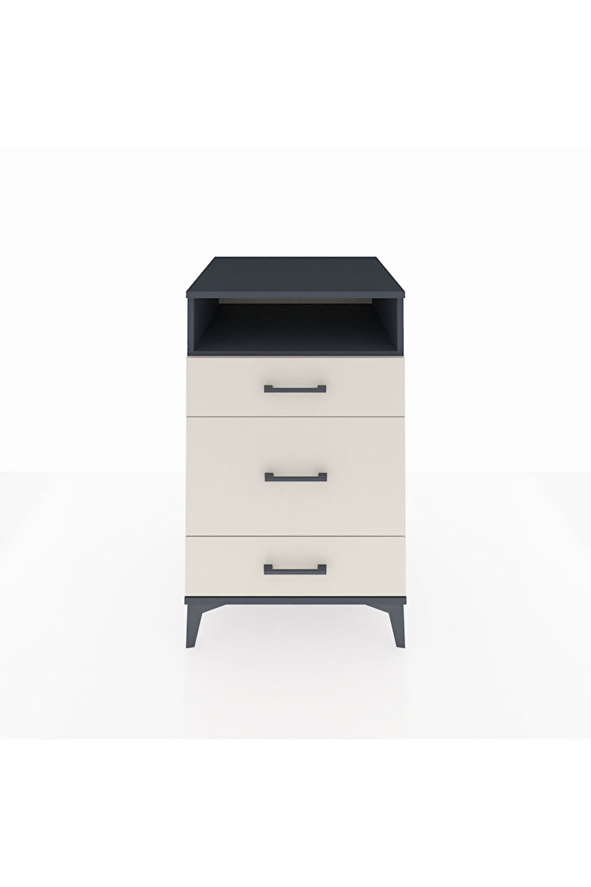 Kronos Komodin Tek Raflı 3 Çekmeceli 60x59x96 Antrasit-Aytaşı