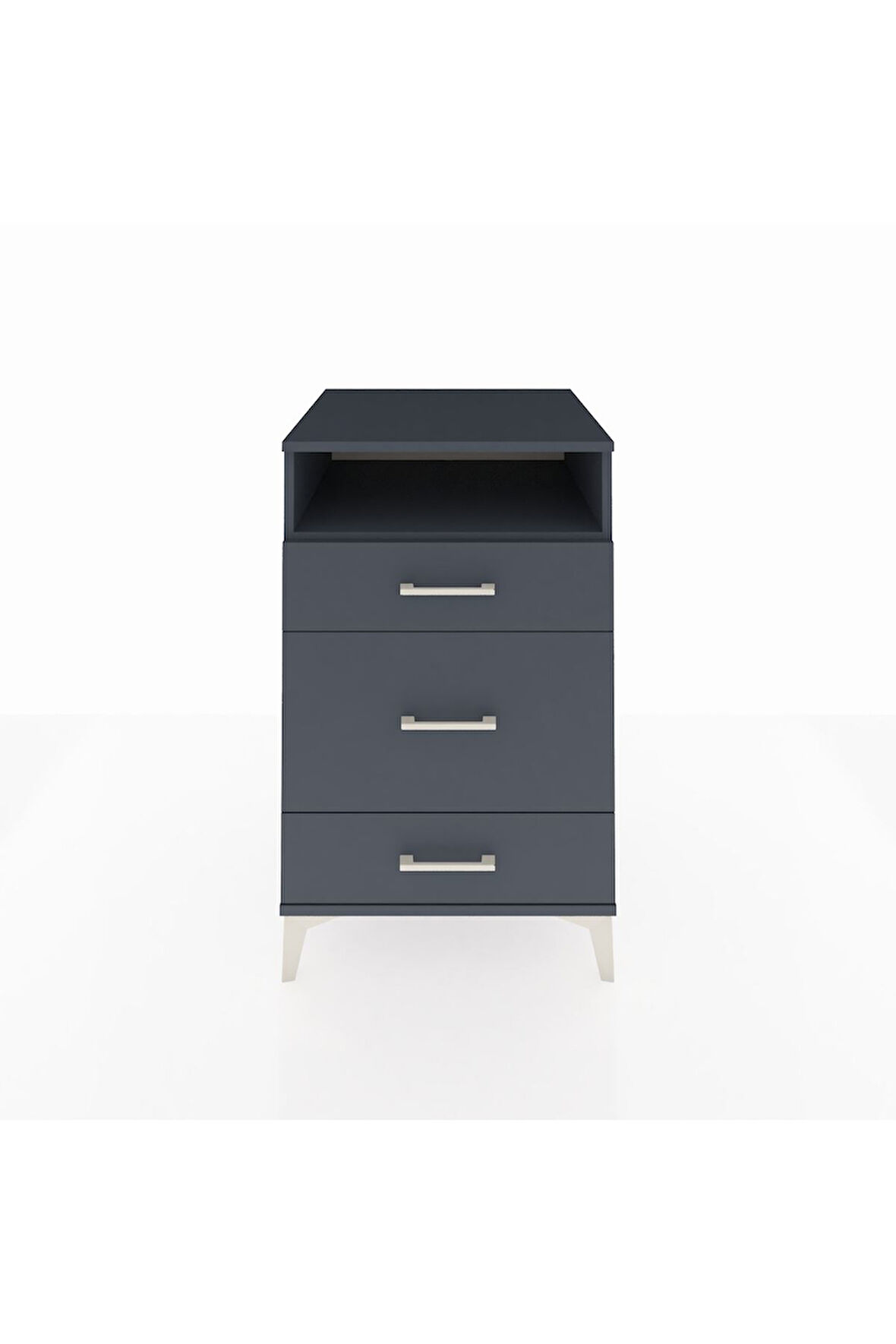 Kronos Komodin Tek Raflı 3 Çekmeceli 60x59x96 Antrasit-Antrasit