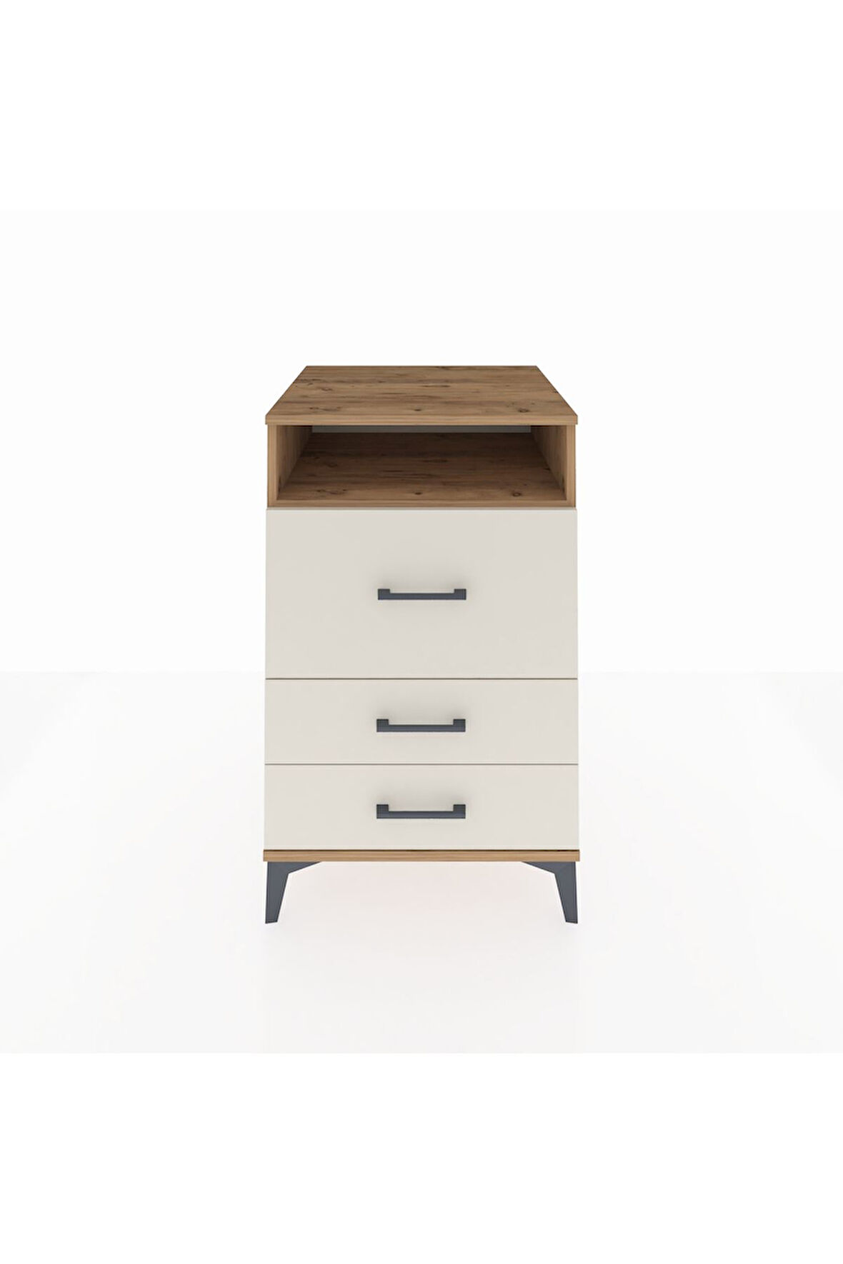Kronos Komodin Tek Raflı 3 Çekmeceli 60x59x96 Çam-Aytaşı