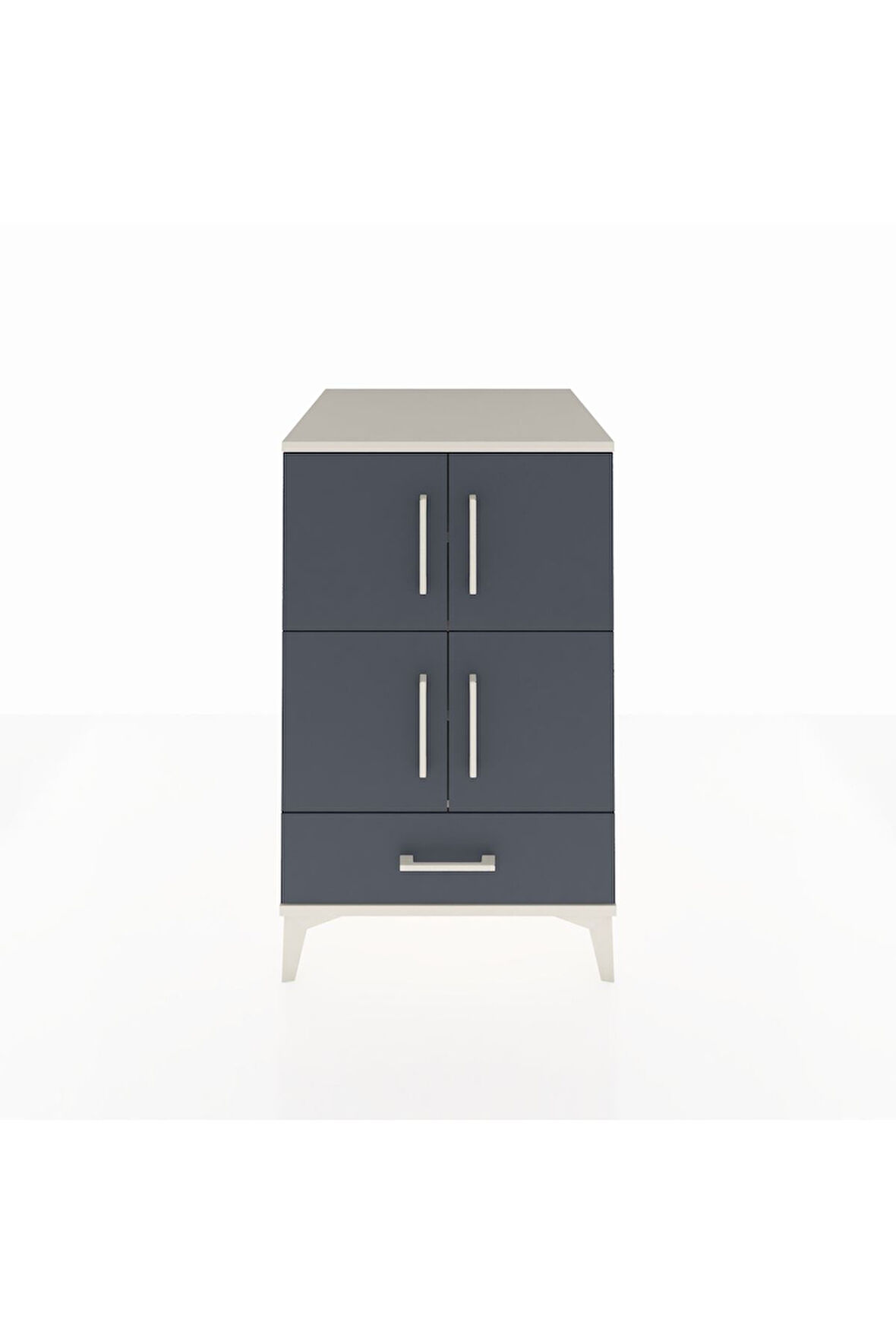 Kronos Komodin 4 Raflı Tek Çekmeceli 4 Kapaklı 60x59x96 Aytaşı-Antrasit